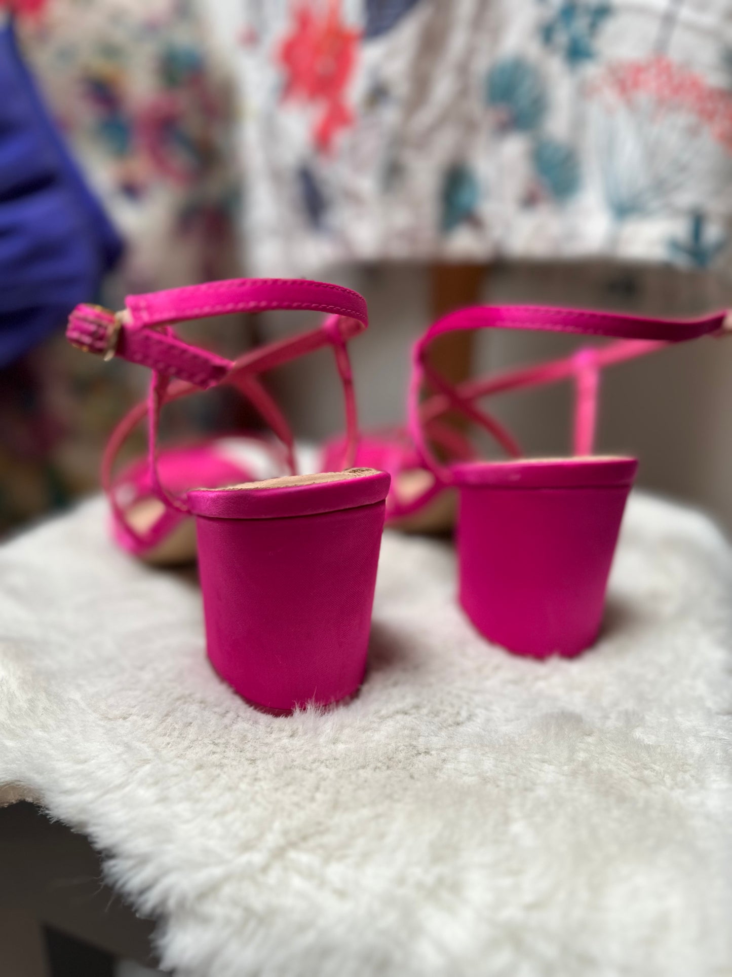 New Look Hot Pink Low Block Heel Size 7