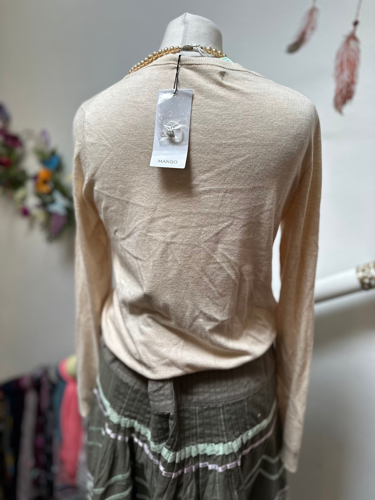 Mango Beige Cardigan New with Tags Size M