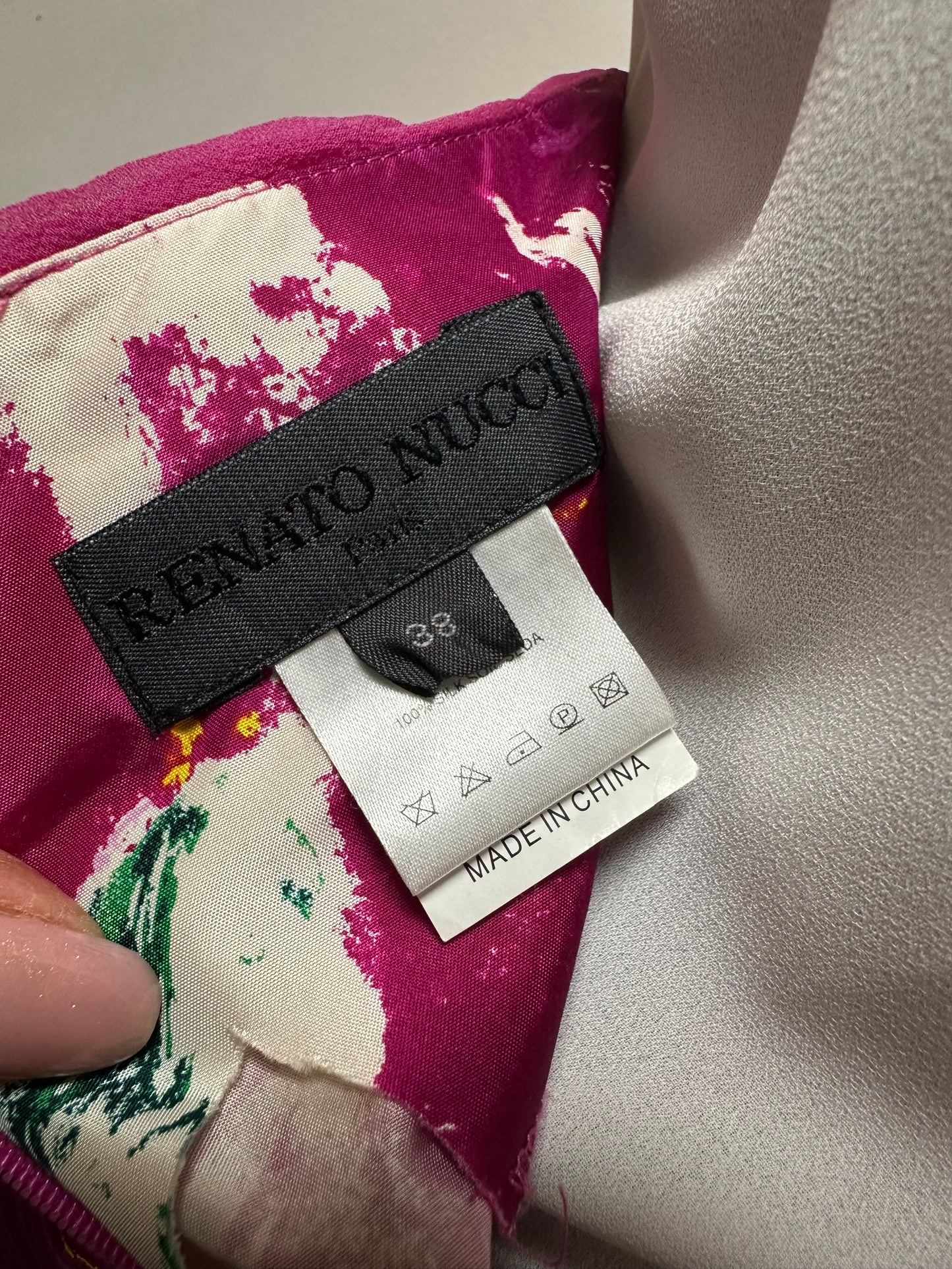 Designer Renato Nucci 2 Piece Silk Skirt Suit, Jacket Size 8 Skirt Size 10