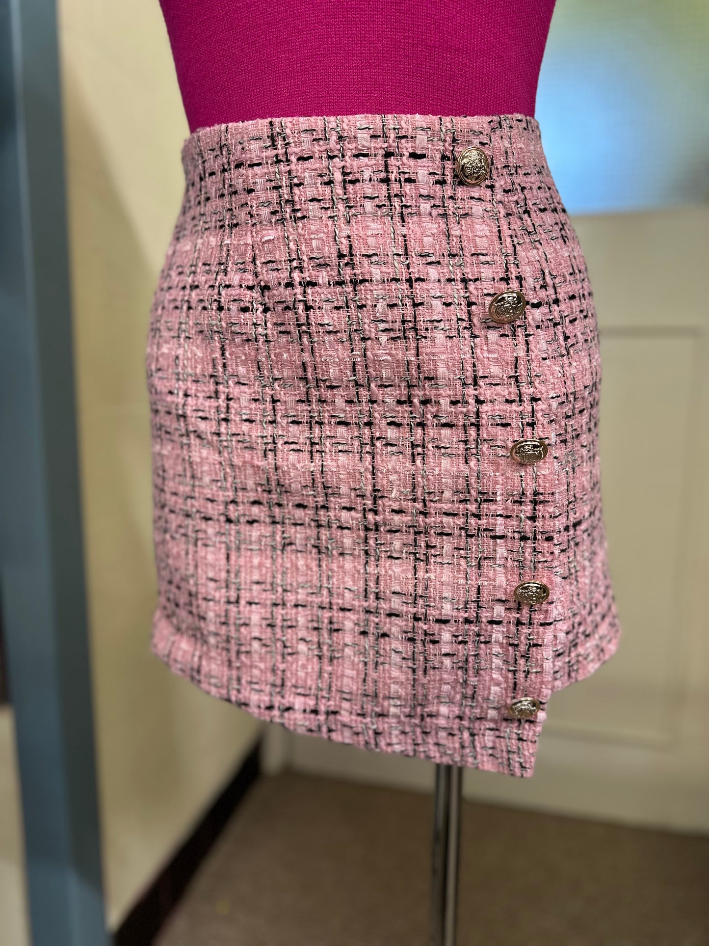 Shein Pink Textured Skirt Size XS