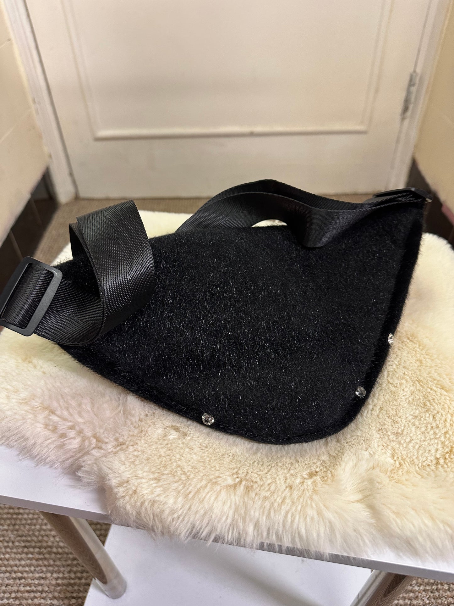 Black Waist Bag with Bling