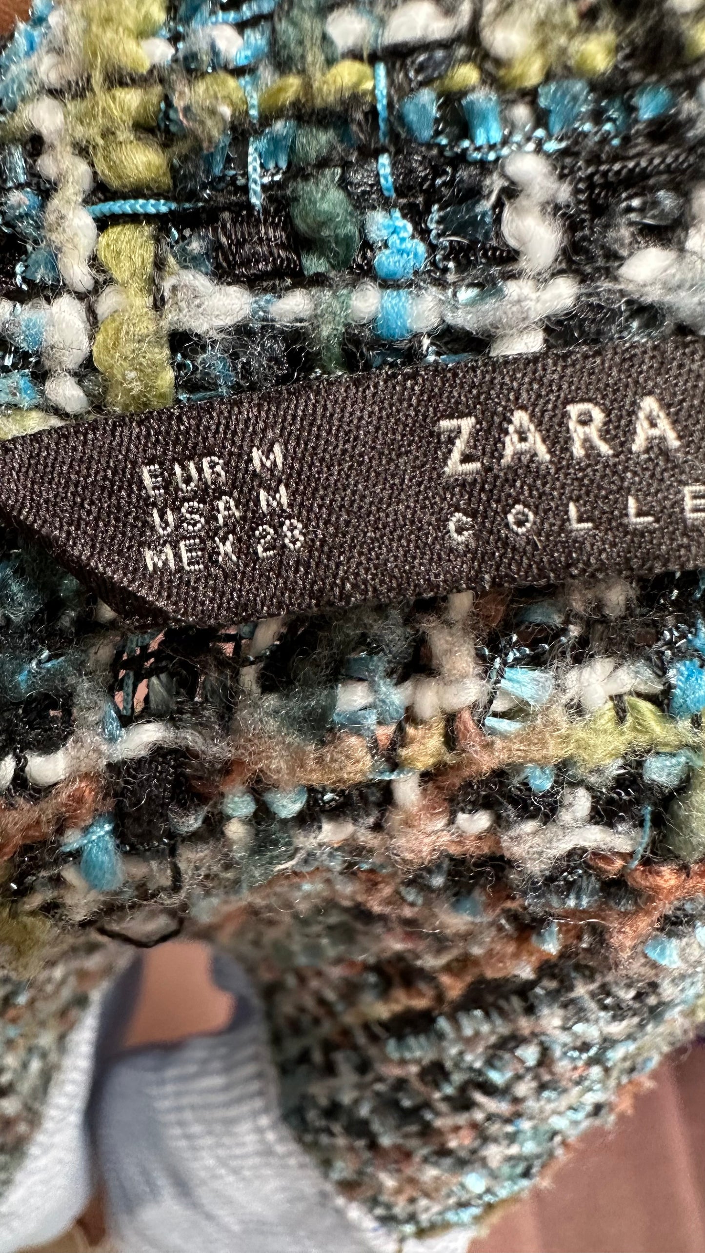 Zara blouse with Fringed Woven Detail Size M