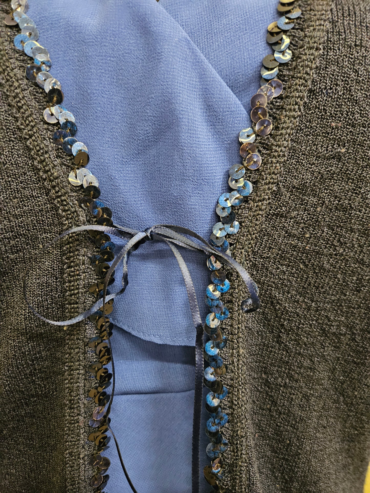 St Bernard's navy blazer with sequins, size 18 (small fitting)