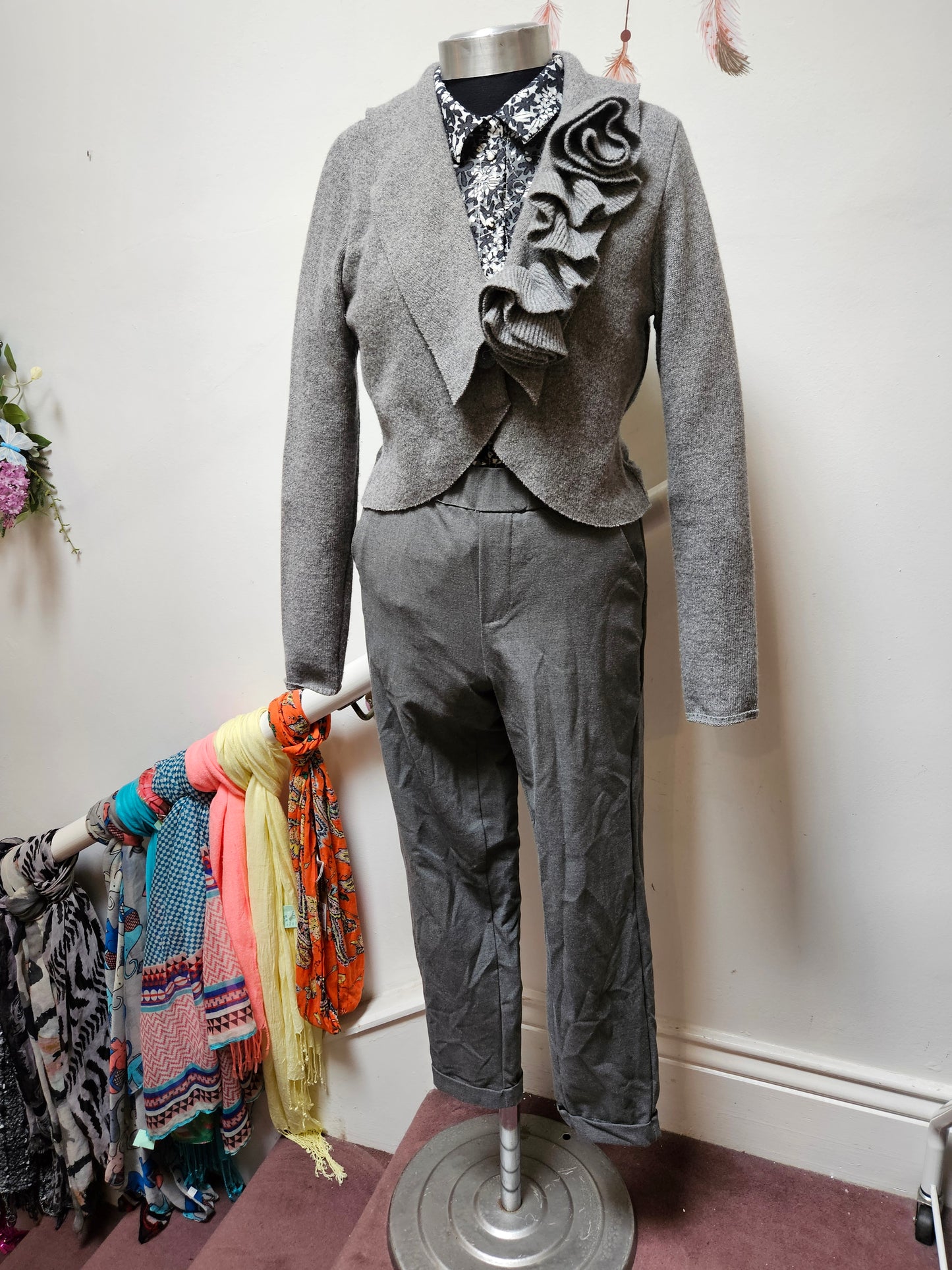 Per Una, 80% wool, grey cardigan, size M