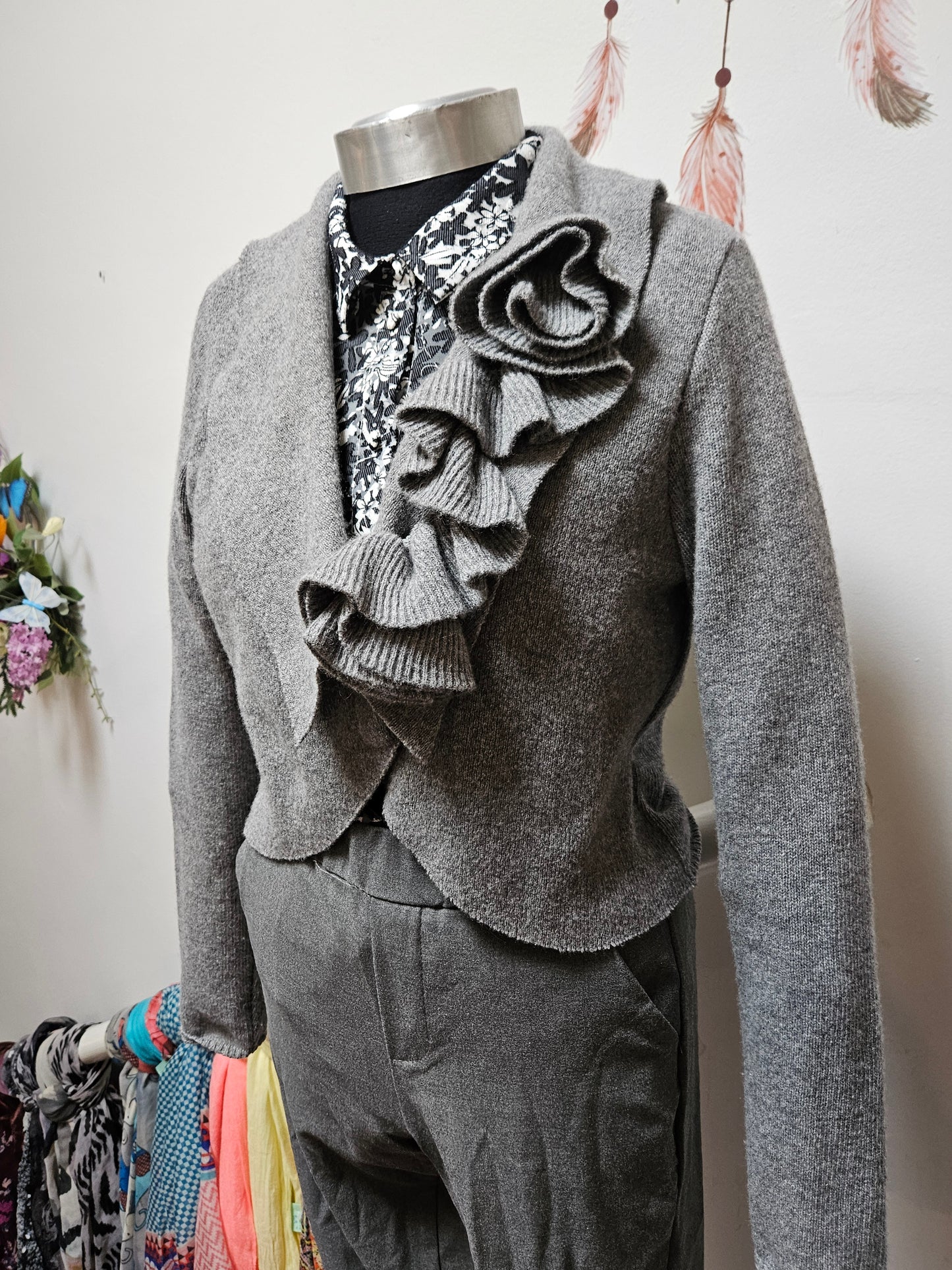 Per Una, 80% wool, grey cardigan, size M