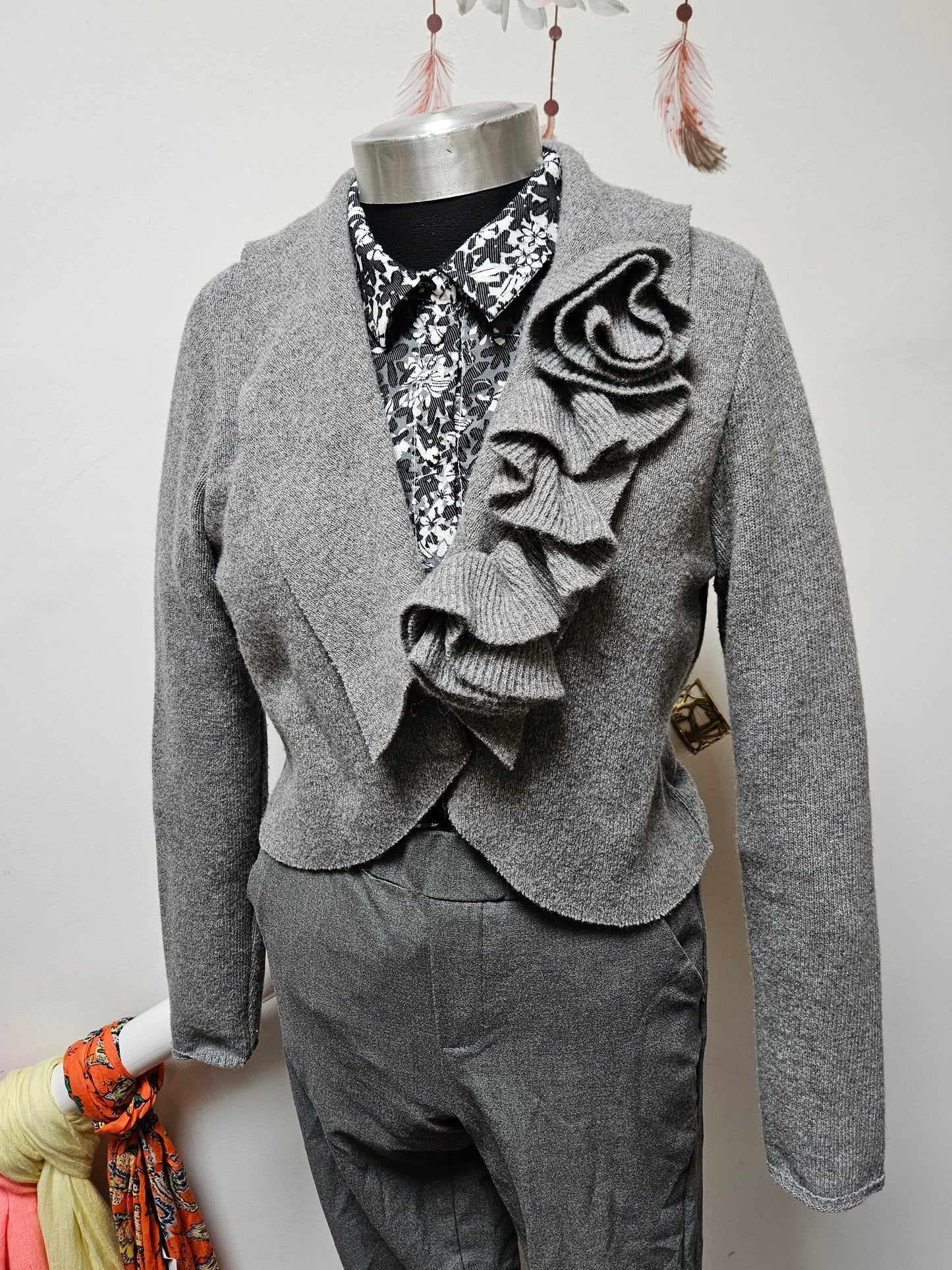 Per Una, 80% wool, grey cardigan, size M