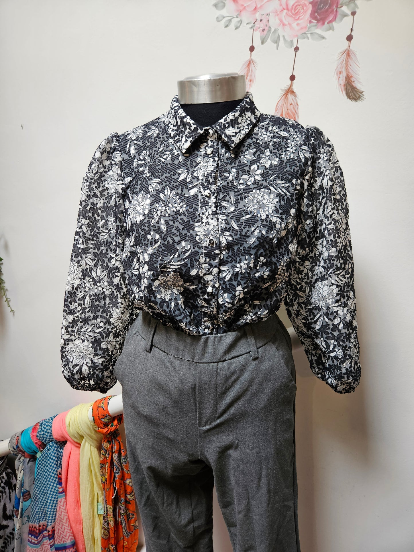 Savida, puffy sleeves blouse, size XS