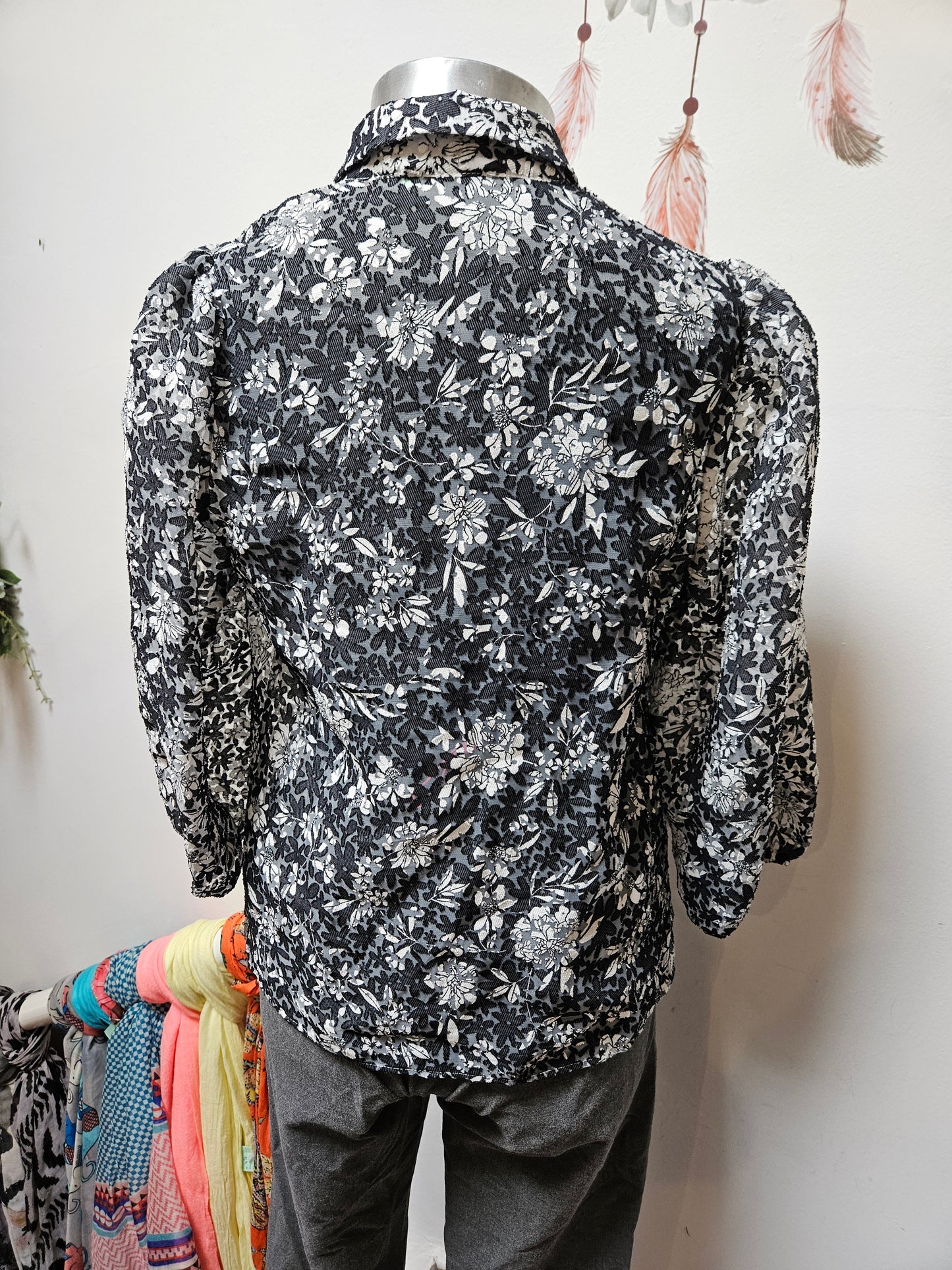 Savida, puffy sleeves blouse, size XS