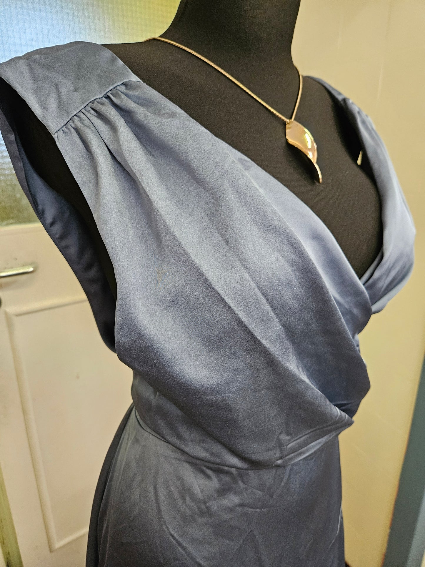 ASOS Bridesmaid satin maxi dress with wrap bodice, size 14