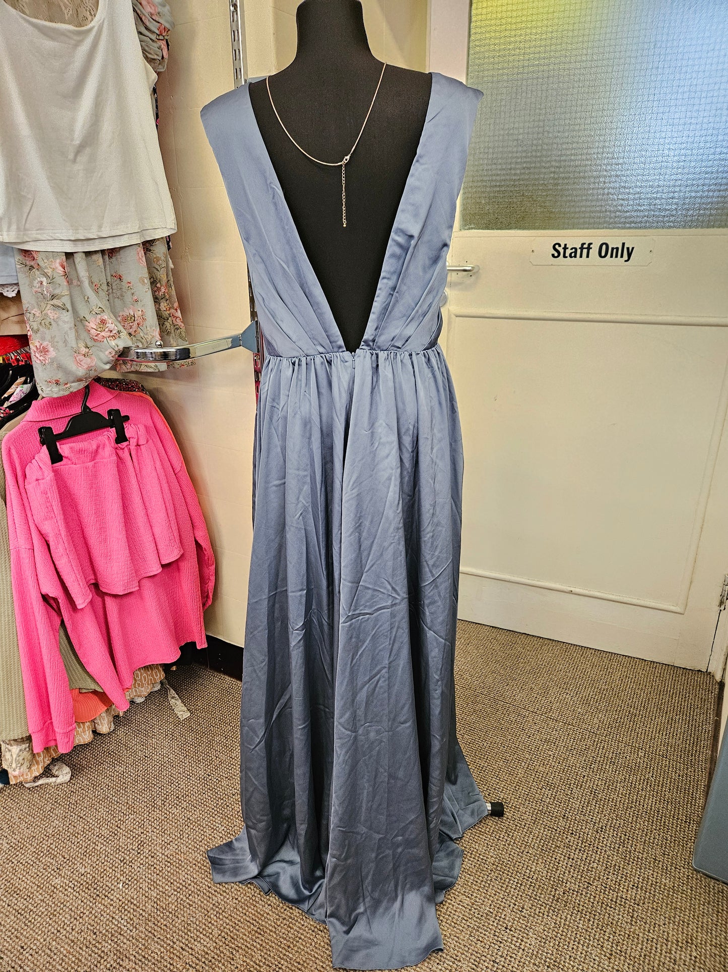 ASOS Bridesmaid satin maxi dress with wrap bodice, size 14
