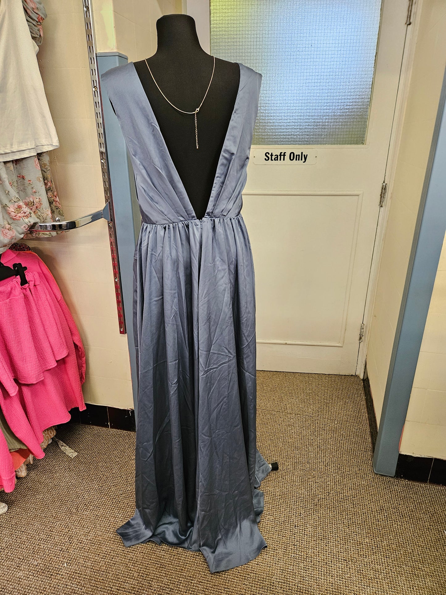 ASOS Bridesmaid satin maxi dress with wrap bodice, size 14