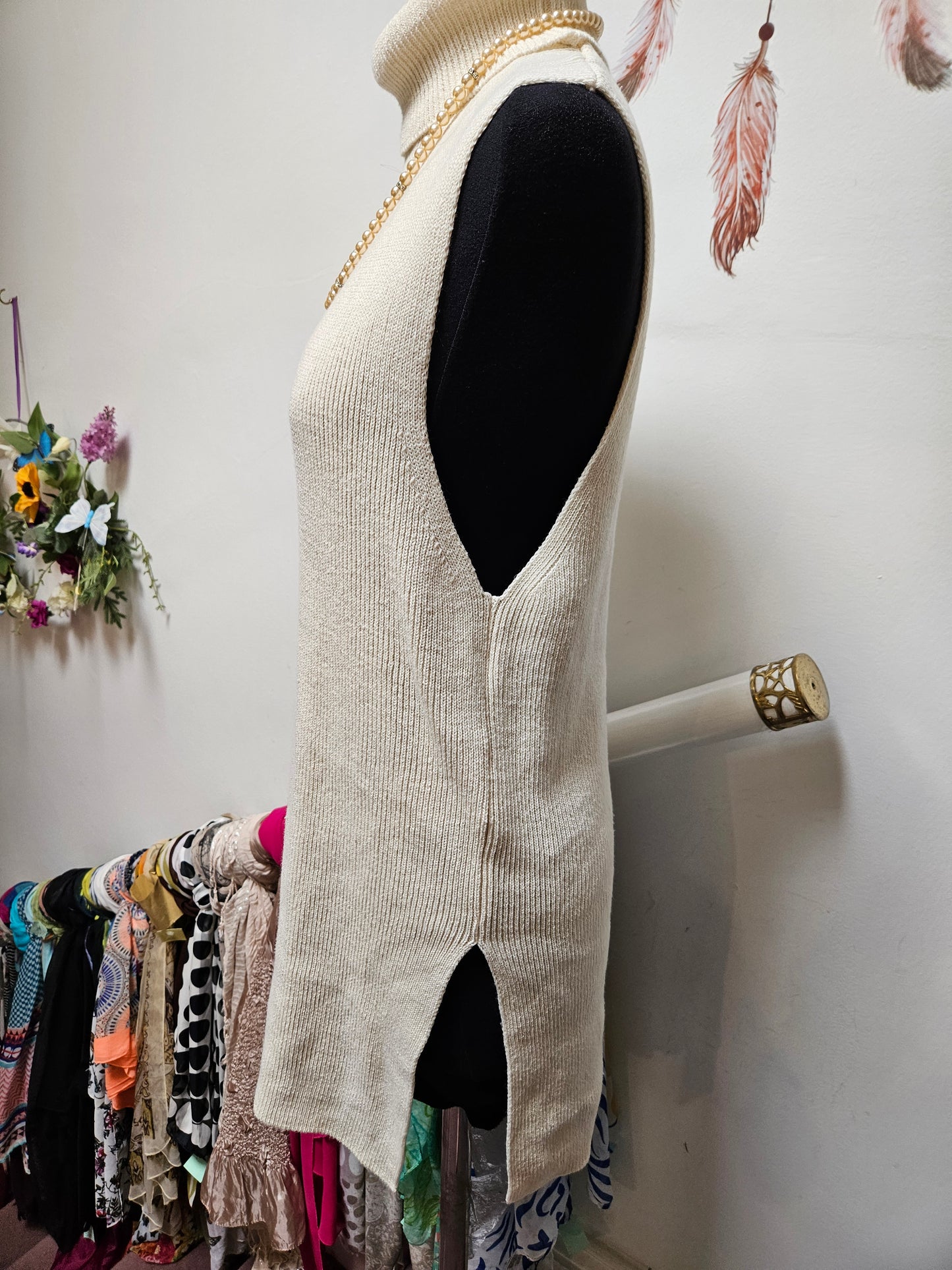 Nu-in, 75% cotton, slevlees, turtleneck ribbed sweater, size, L