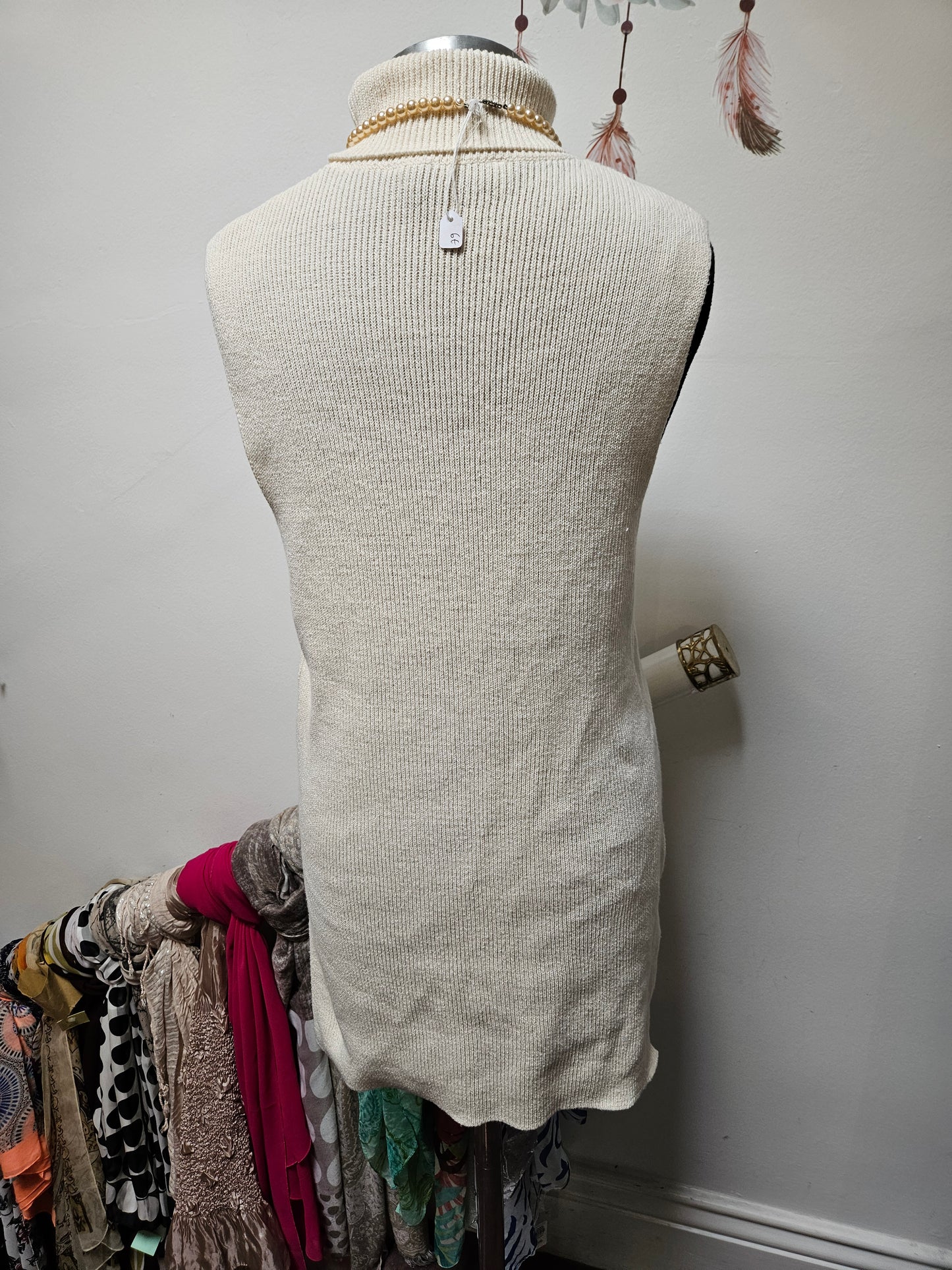 Nu-in, 75% cotton, slevlees, turtleneck ribbed sweater, size, L