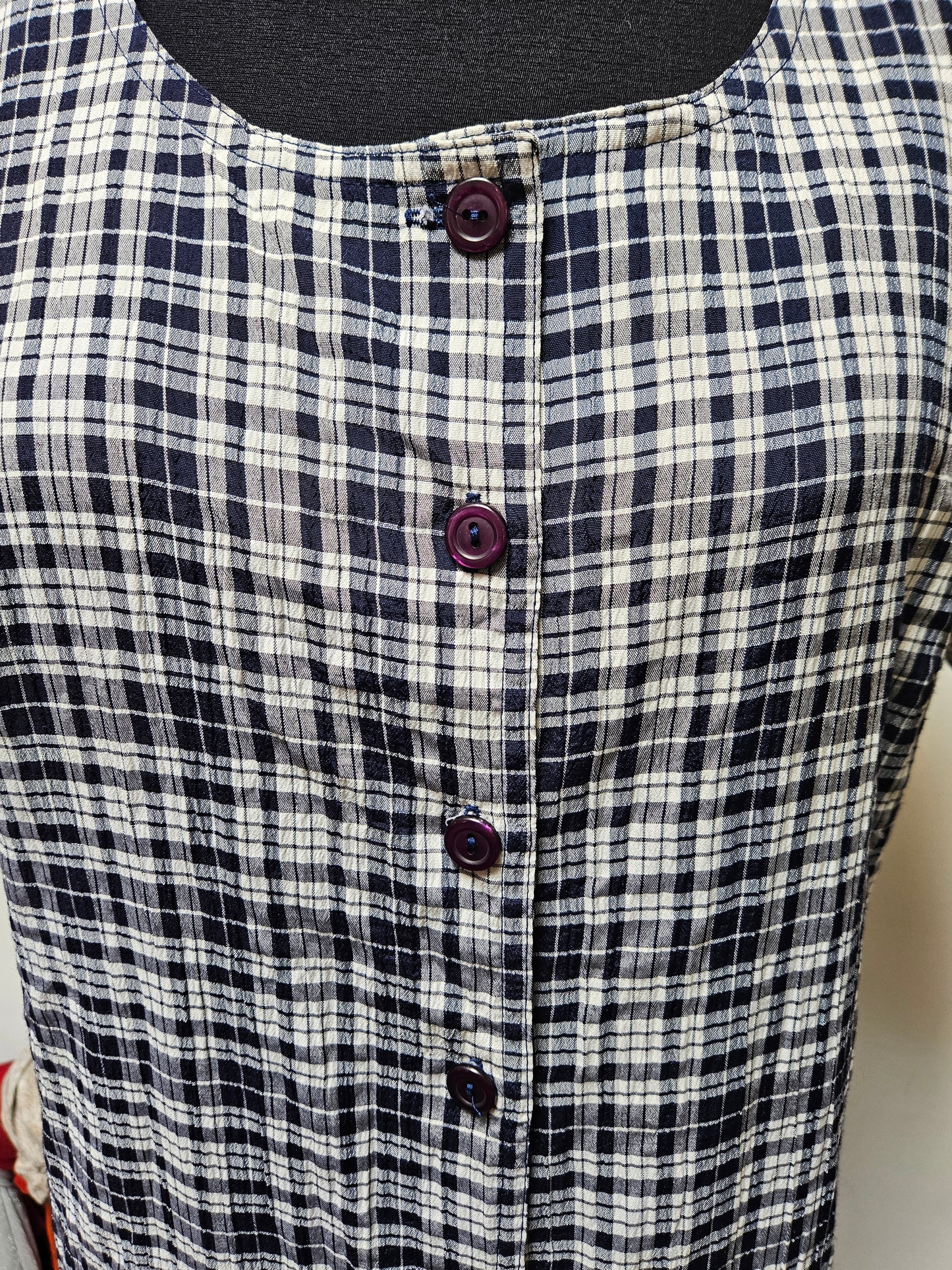 Falez, vintage, check dress with buttons, size L