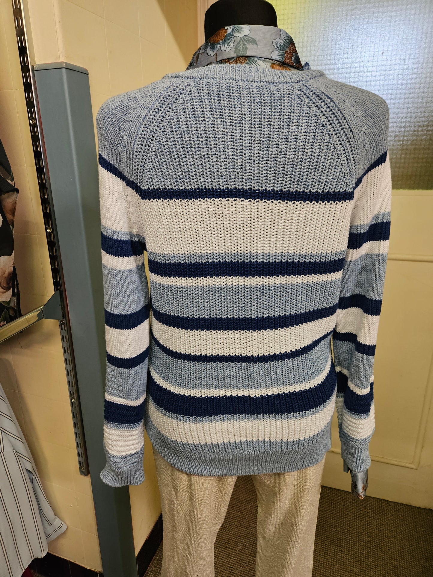 M&S, 100% cotton, stripey jumper size 10