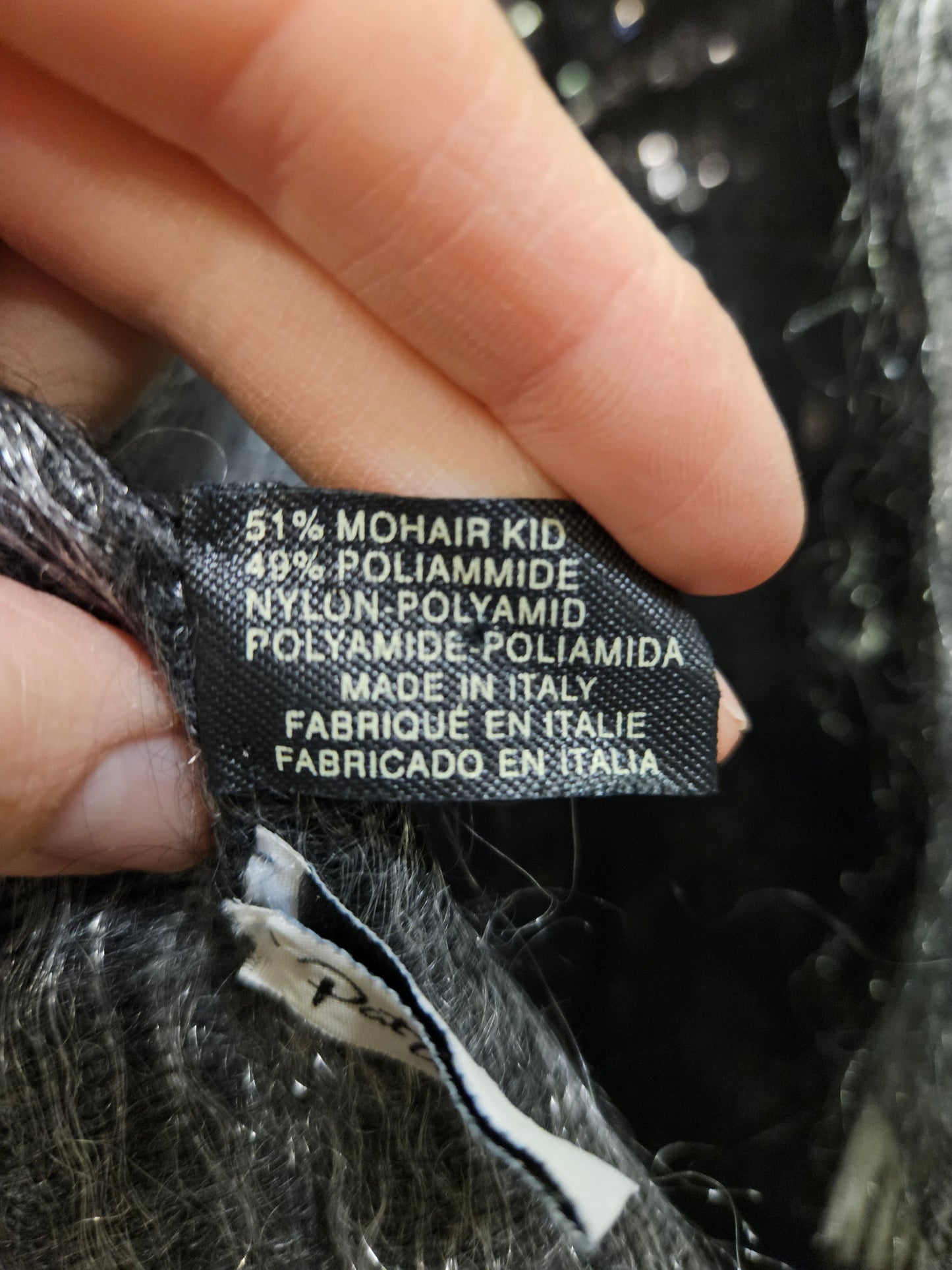 Pat Whyte, designer, 51% mohair scarf