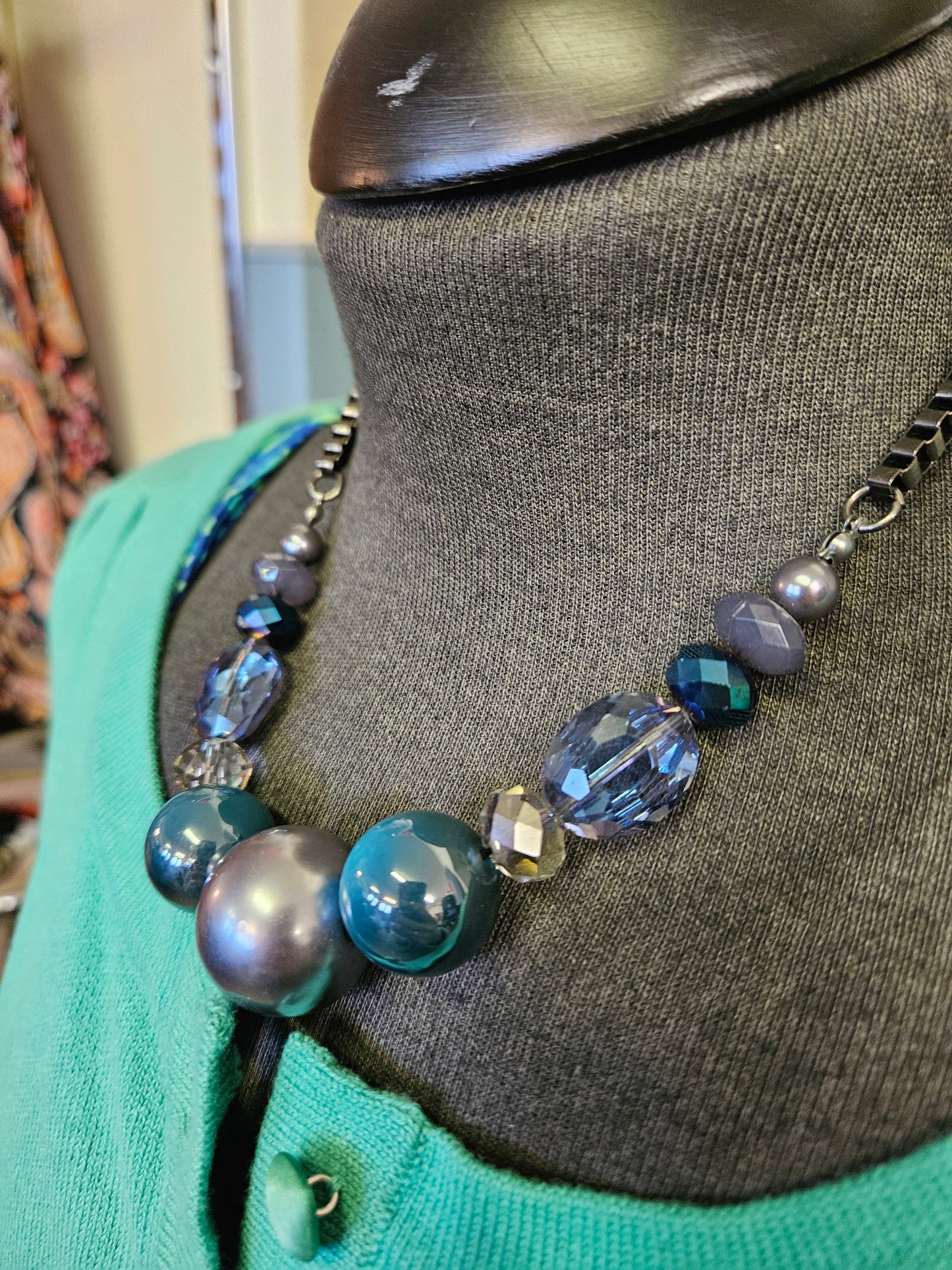 Blue beads necklace