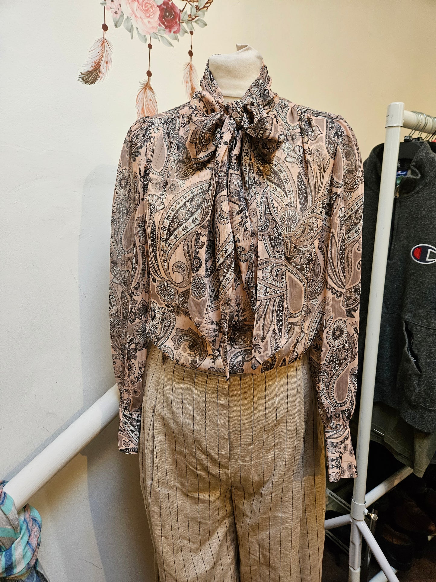 Gallery, new, paisley, bow blouse, size 8