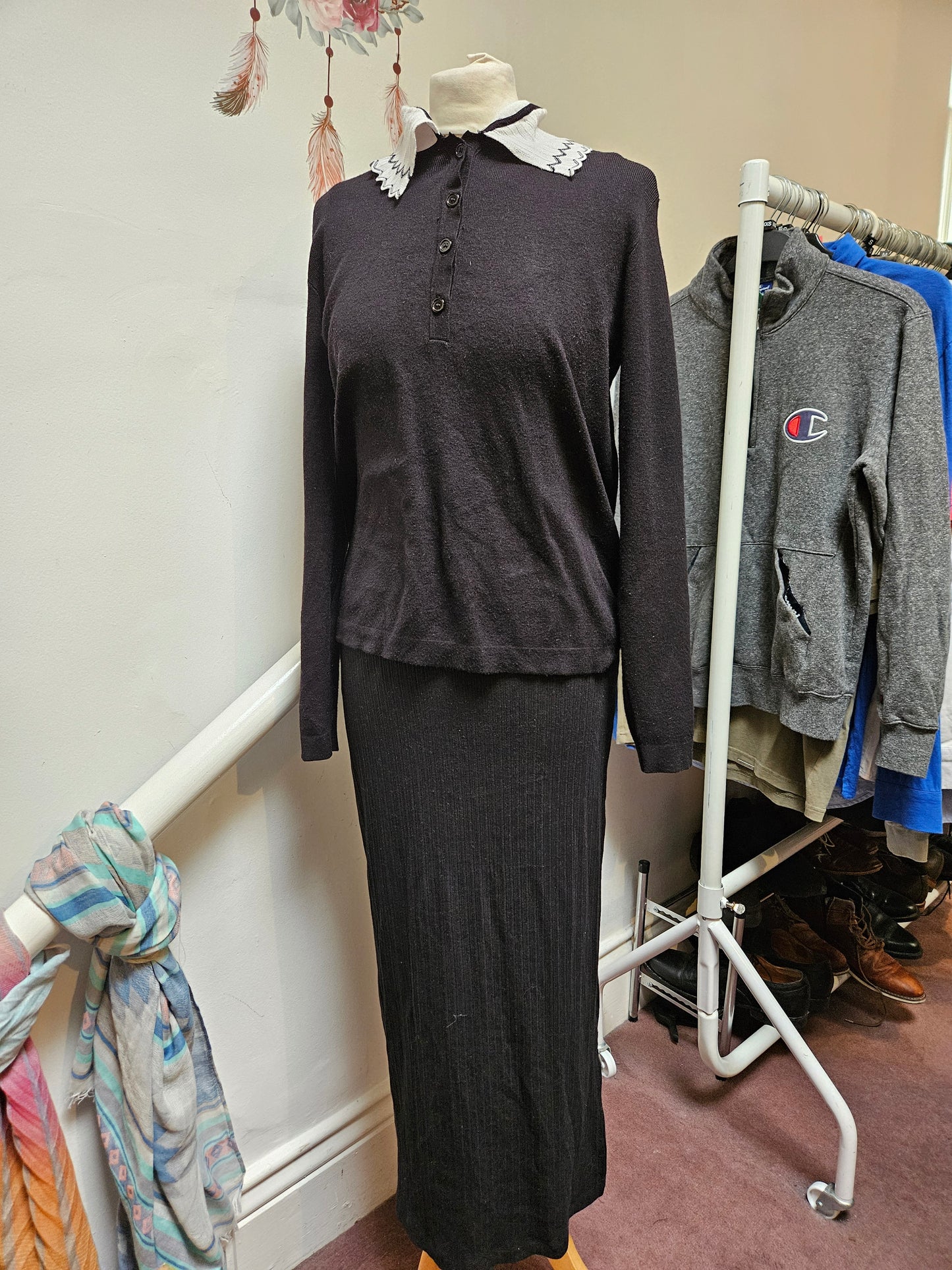 Gallery, 68% viscose jumper with decorative collar, size M