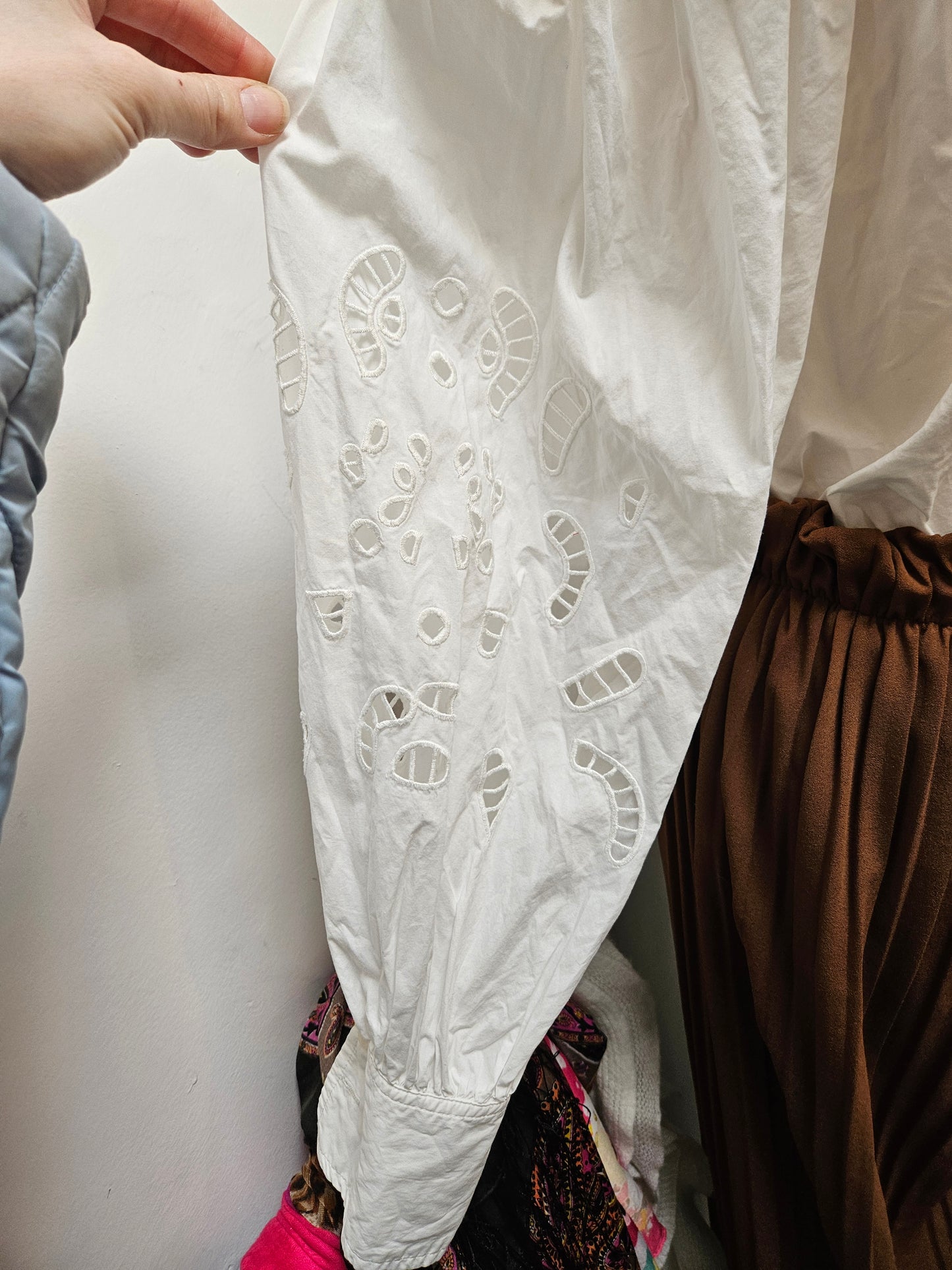 H&M embroidered/lace shirt, size L