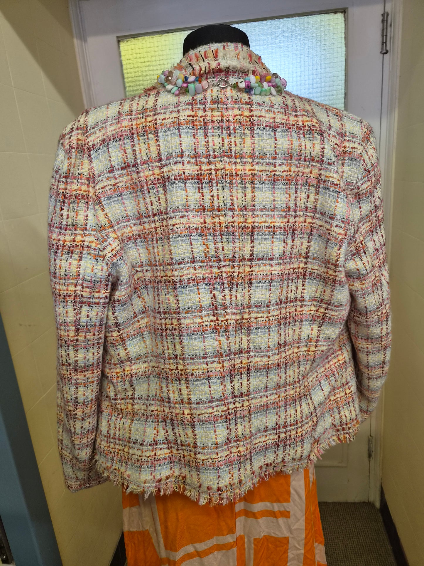 River Island, colourful tweed jacket, size 16