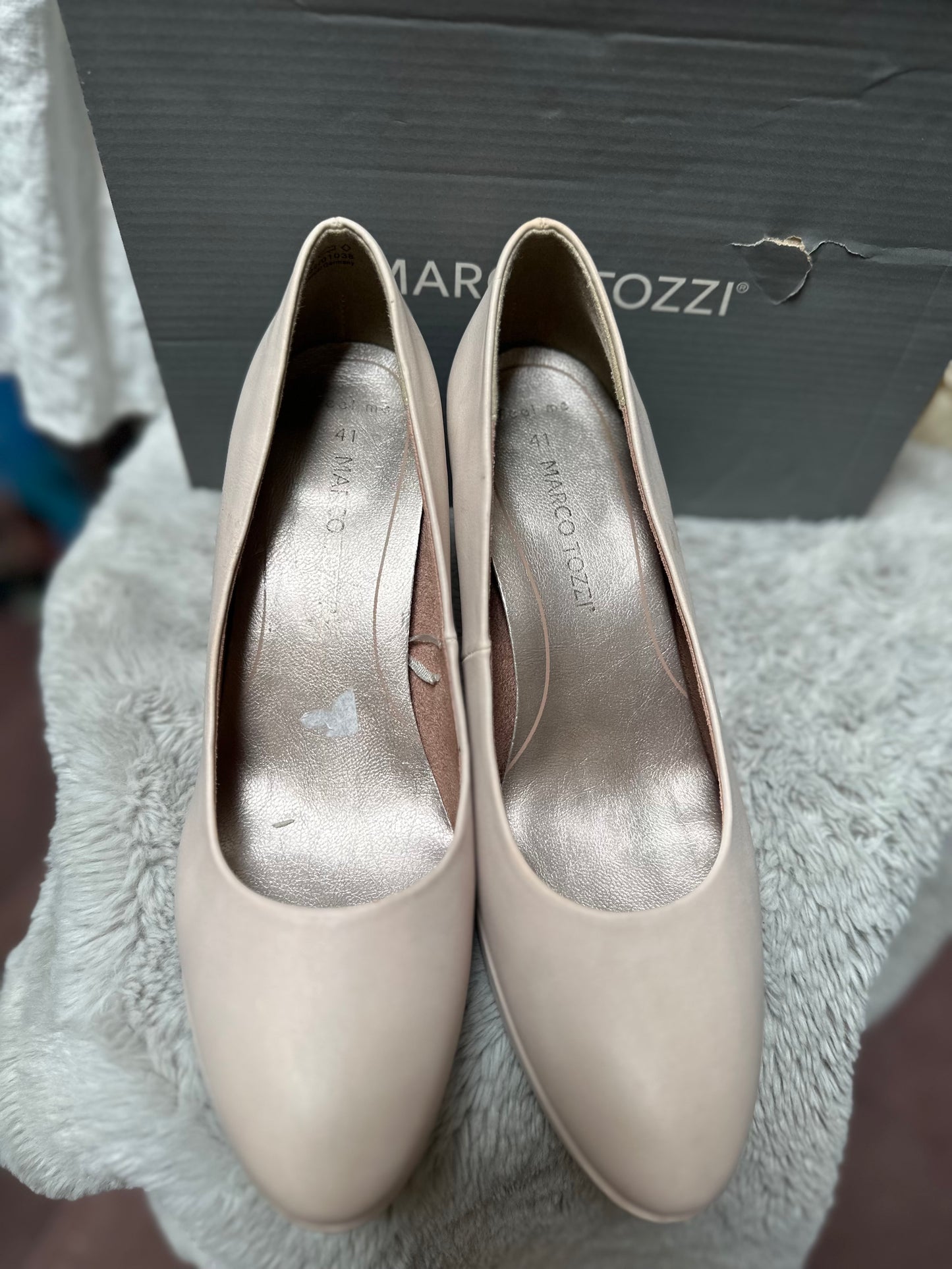 Marco Tozzi Cream Plateau Pumps New with Box Size 41