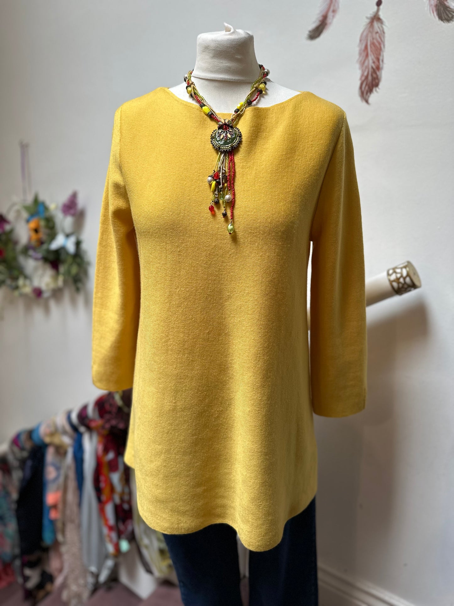 Designer Cos Mustard 92% Wool Sweater Size S