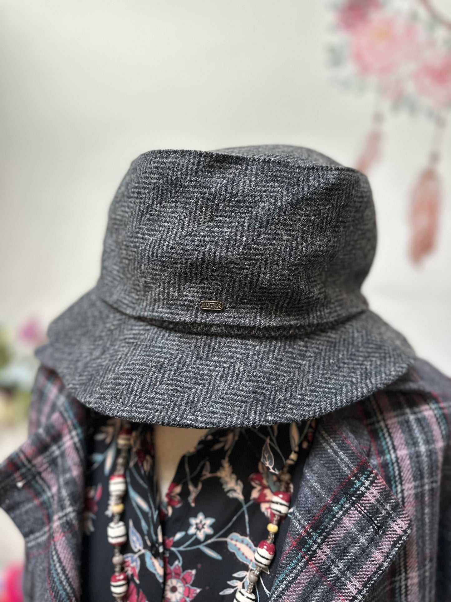 Mucros Weavers Herringbone Tweed Hat Size L