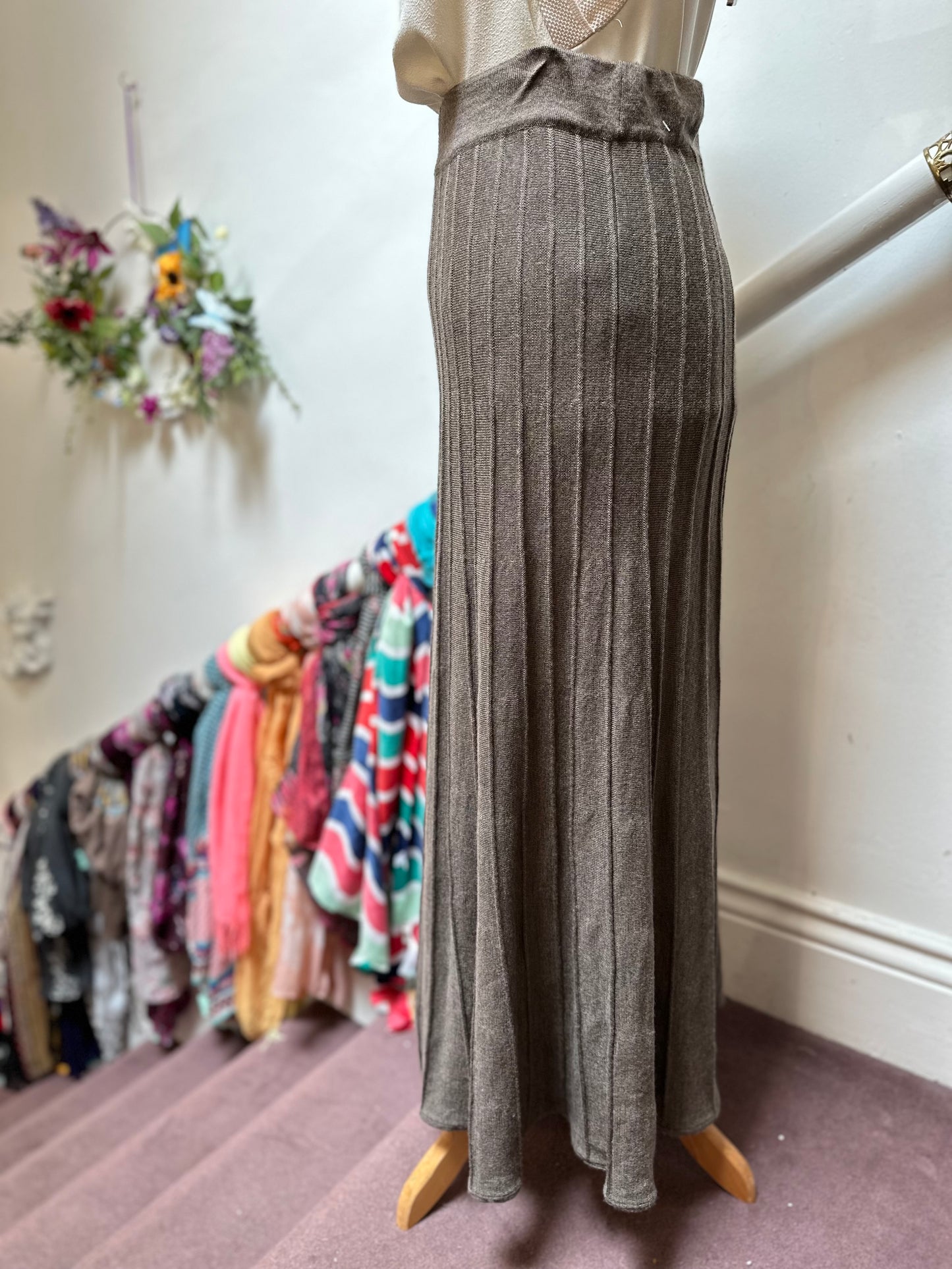 Designer David Nieper 100% Merino Wool Maxi Skirt Size 16 RRP £199!!!