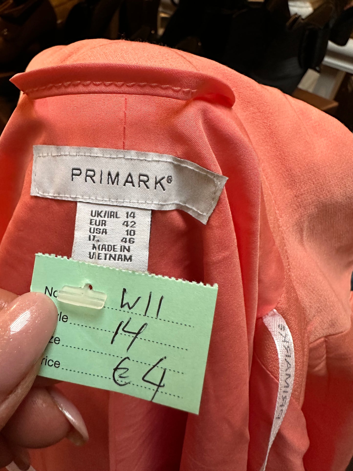 Primark Coral Crop Wrap Blazer Size M