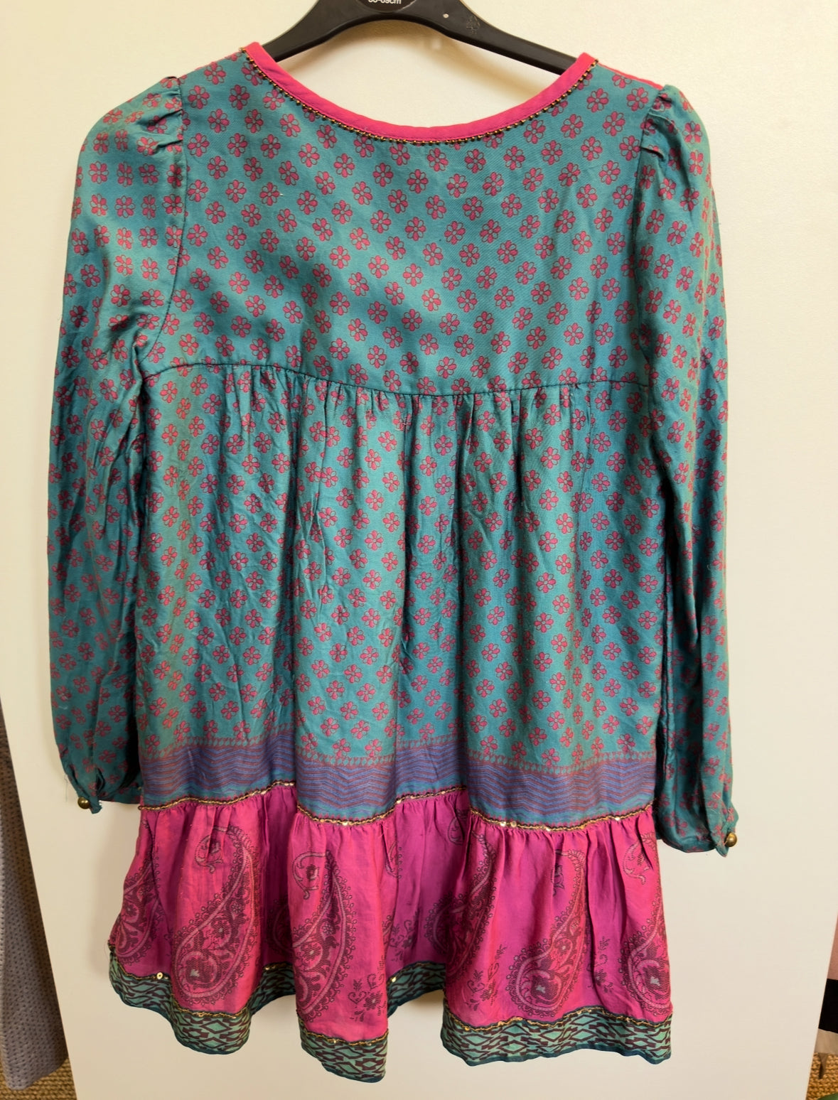 Monsoon Dress Age 9 One Button Missing but not noticeable if worn open