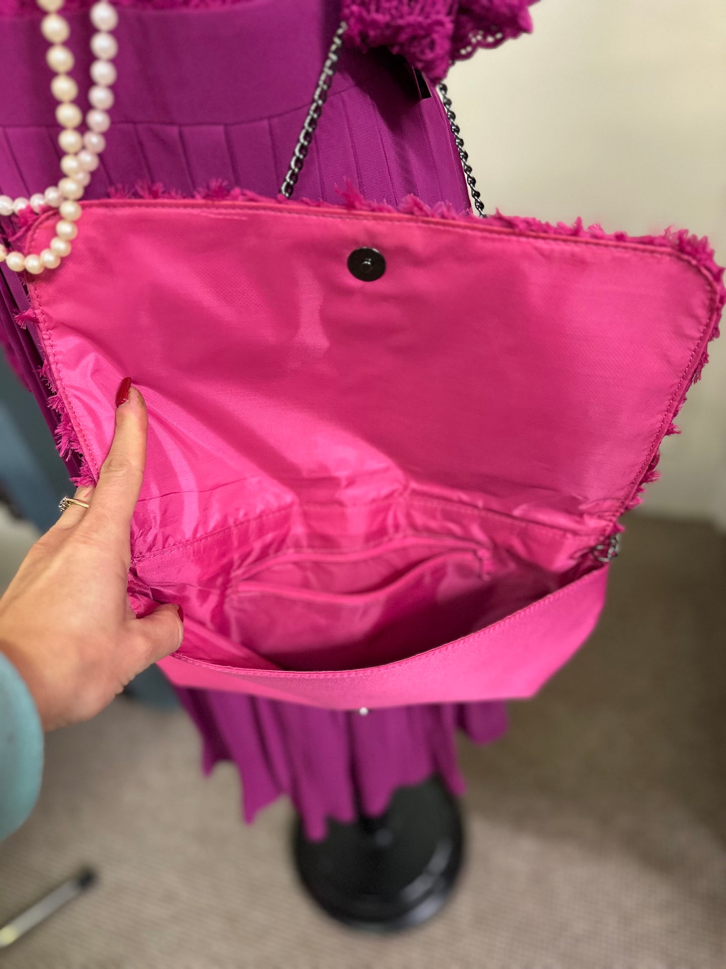 Fuschia Pink Rose Bag