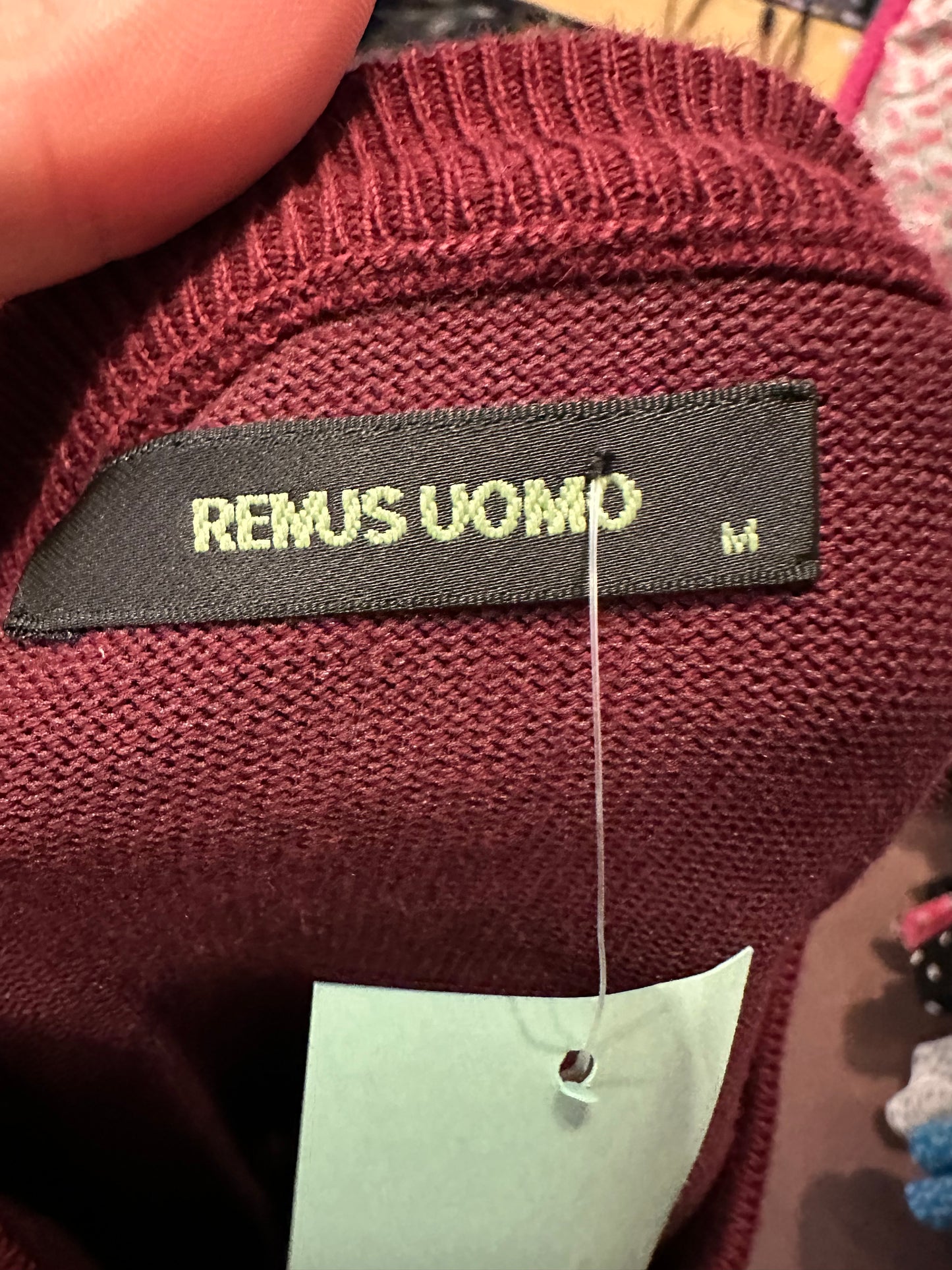 Remus Uomo 90% Cotton Burgundy Sweater Size M
