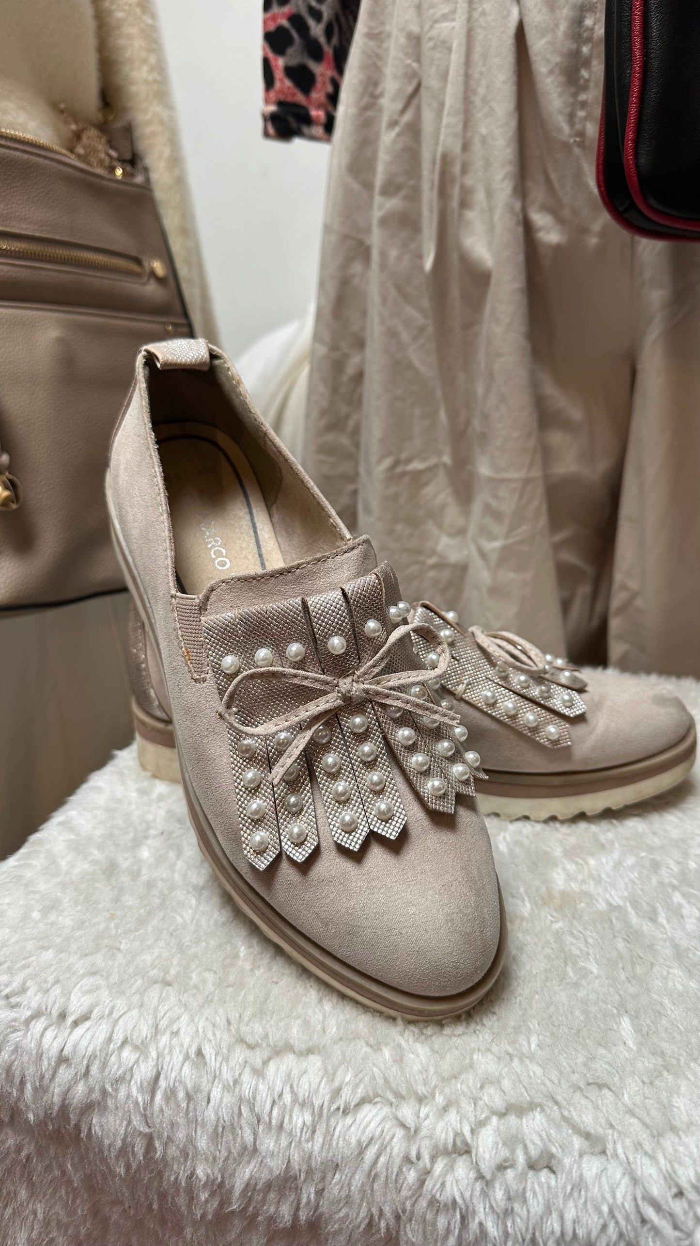 Marco Tozzi Cream Brogues Size 4