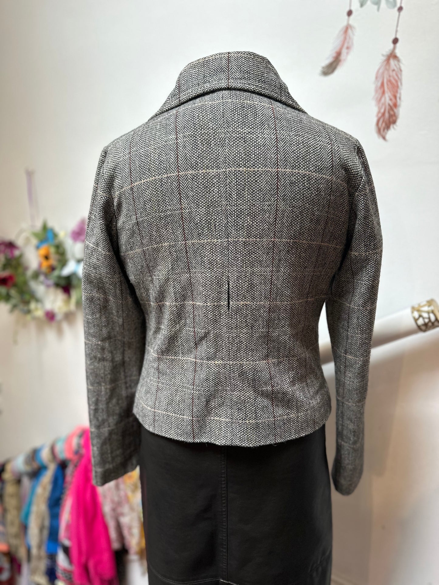 Illusion Wool Blend Blazer Best Fit Size 10/12 Needs a stitch on rear