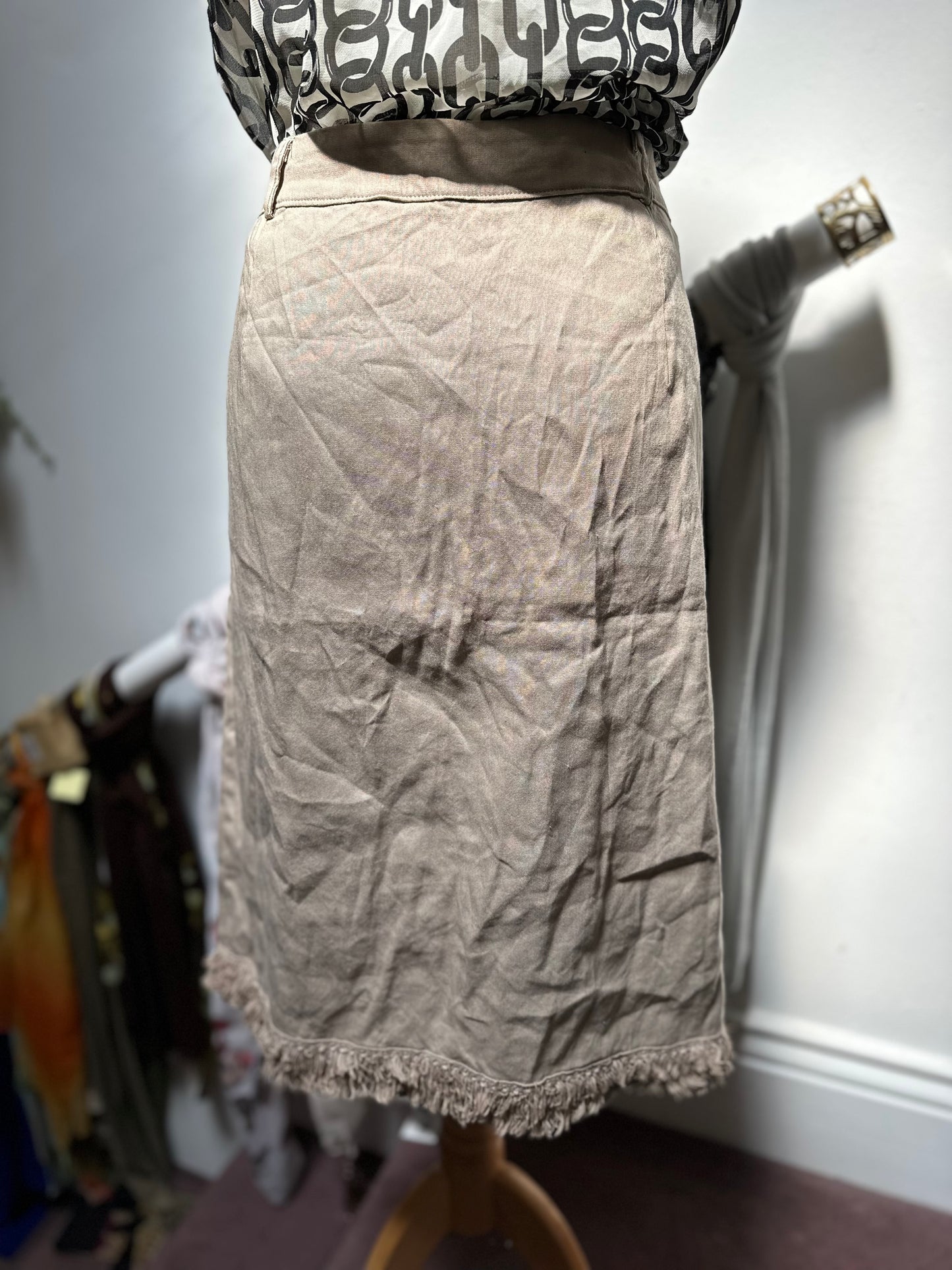 Designer Simorra Linen Blend Skirt Best Fit Size 14 High RRP!!
