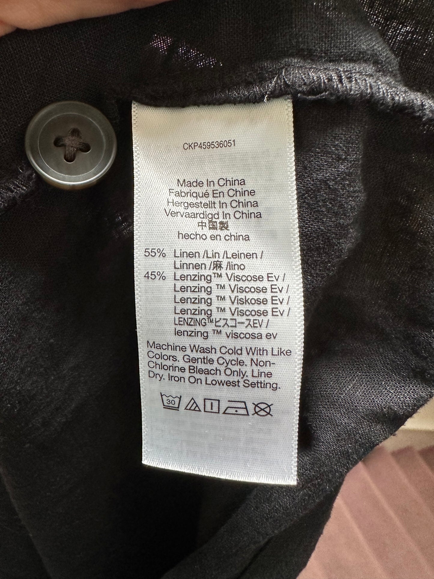 Madewell Black Linen Blend Top Size 16