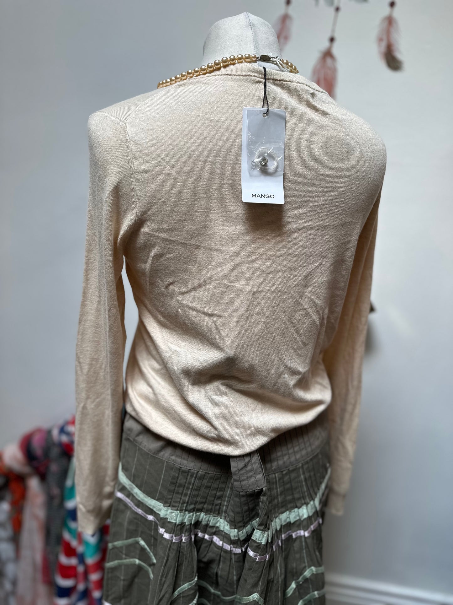 Mango Beige Cardigan New with Tags Size M