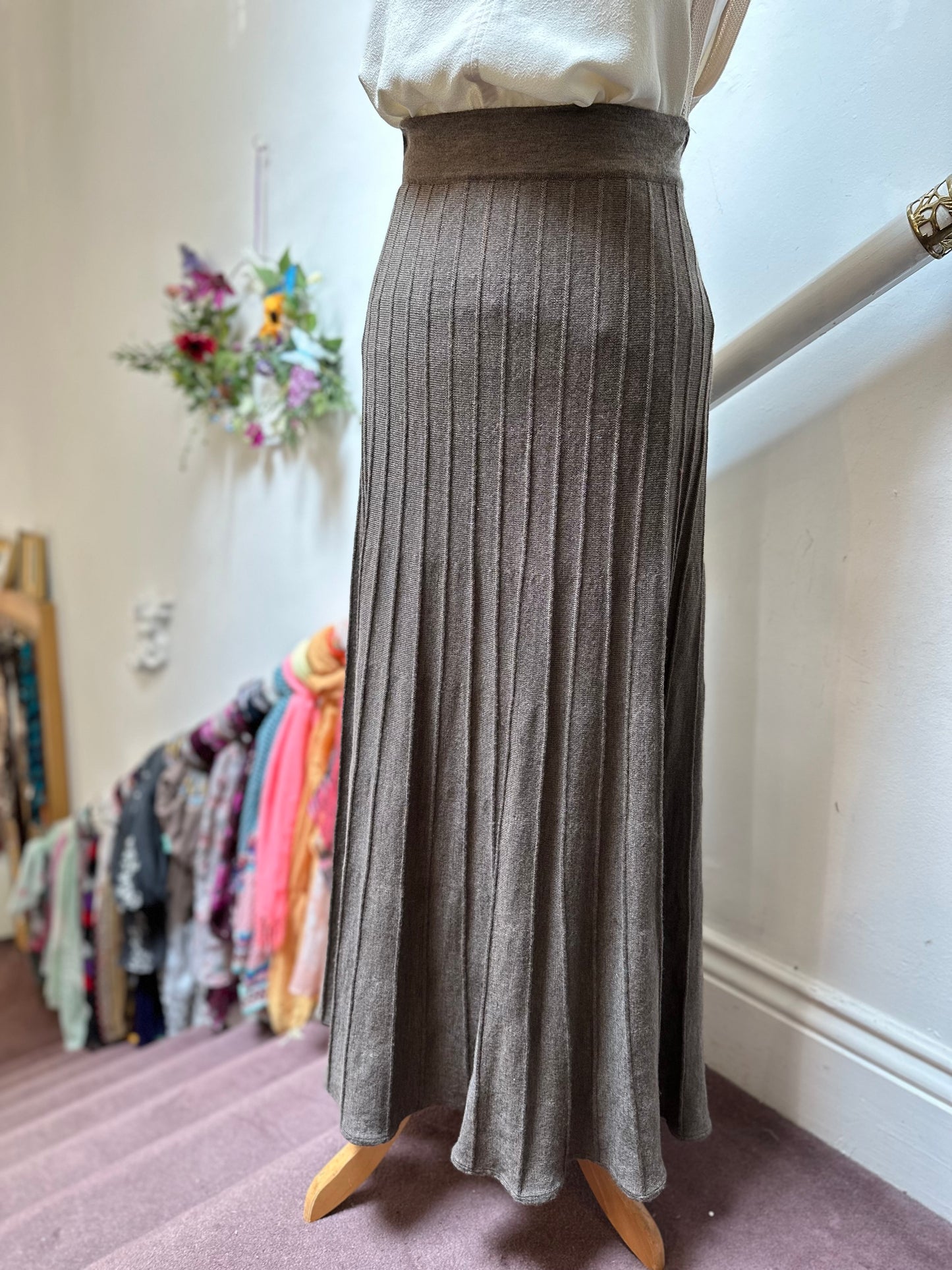 Designer David Nieper 100% Merino Wool Maxi Skirt Size 16 RRP £199!!!