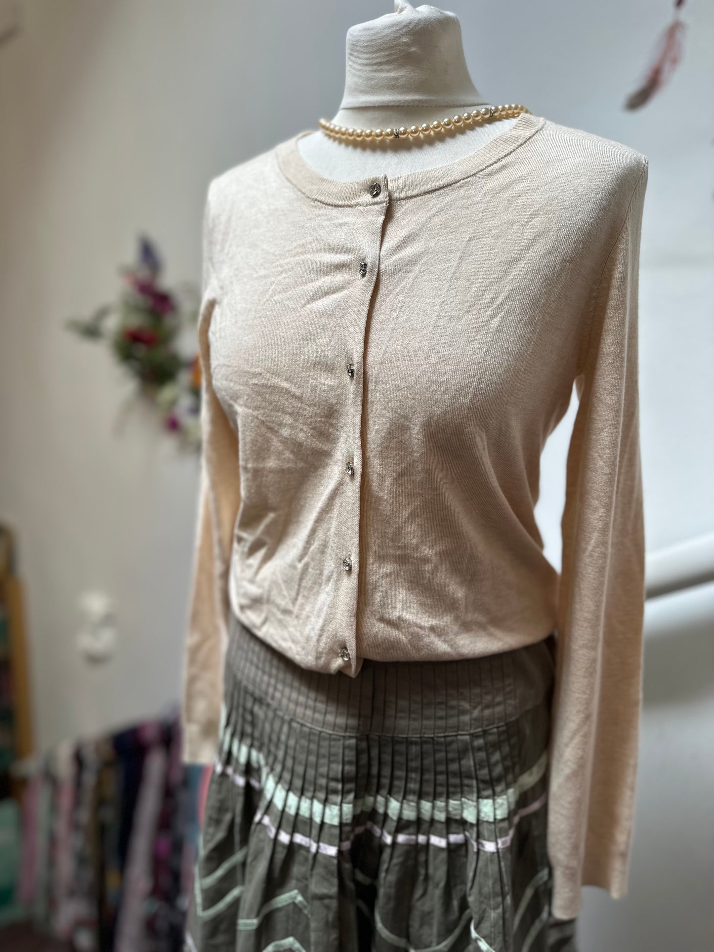 Mango Beige Cardigan New with Tags Size M