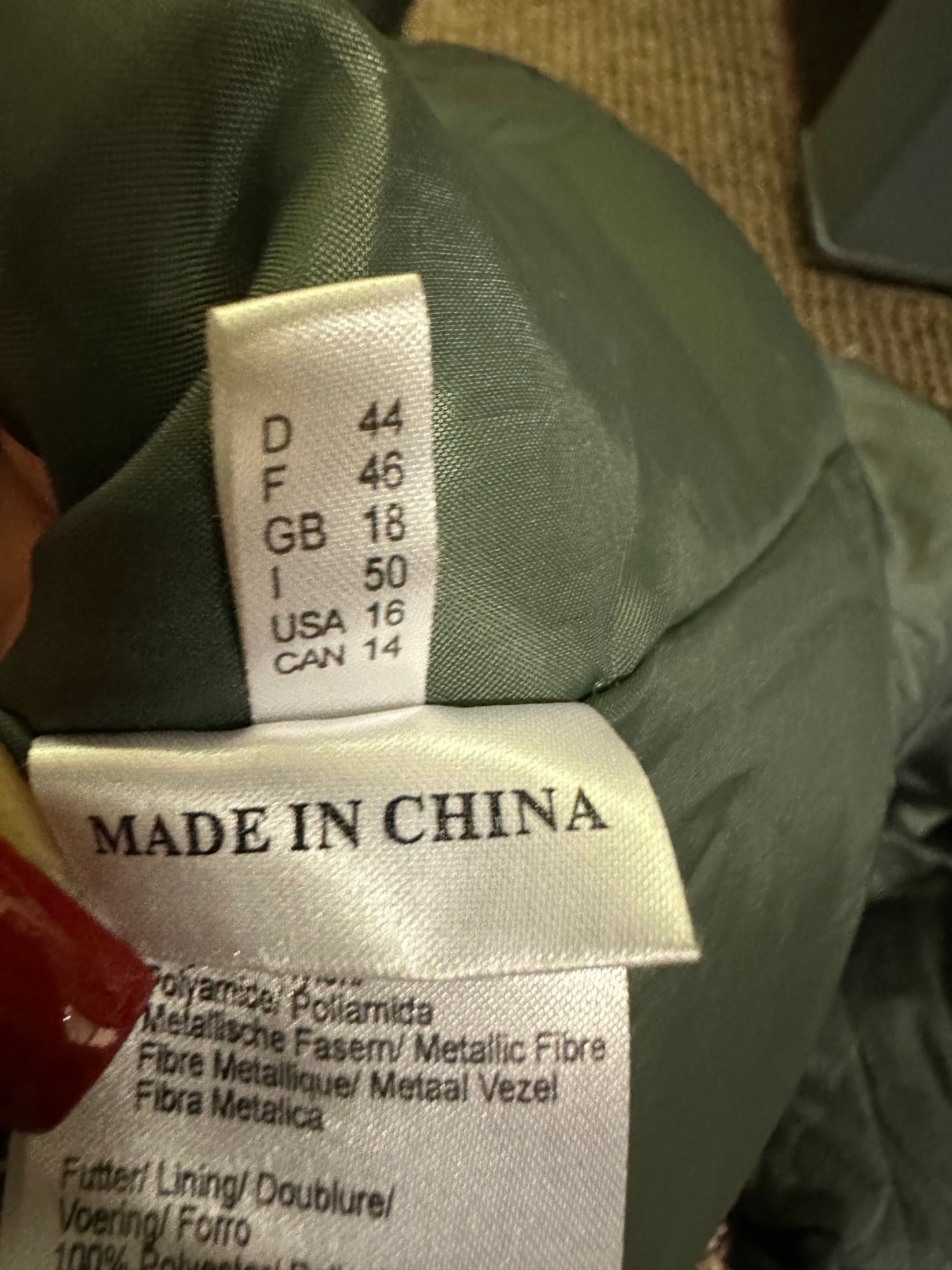 Designer Hucke Teal Jacket Size 18