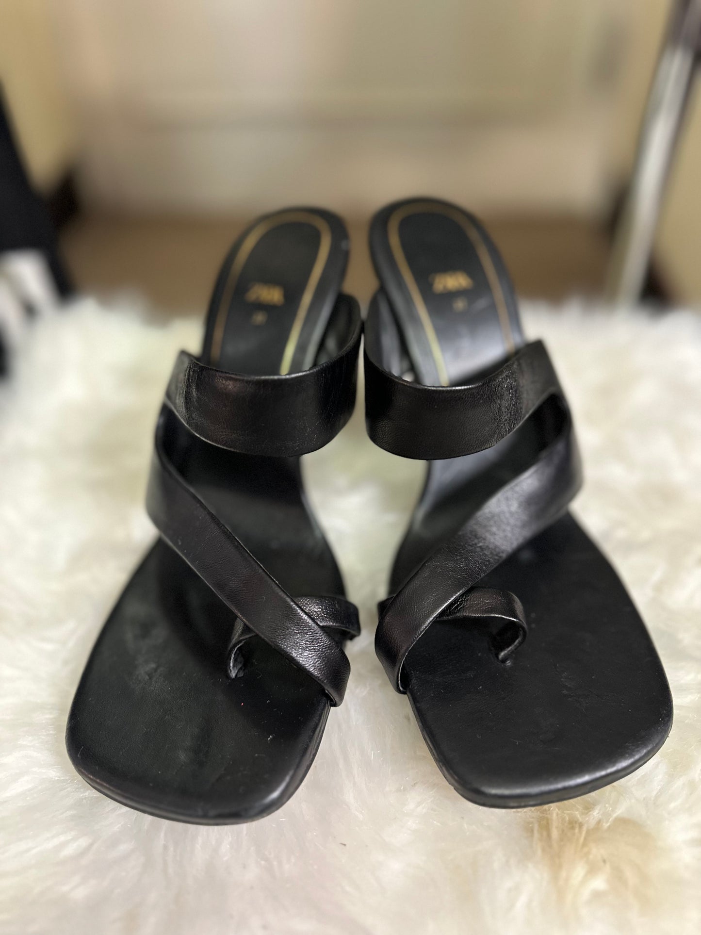 Zara Leather Mules Size 4