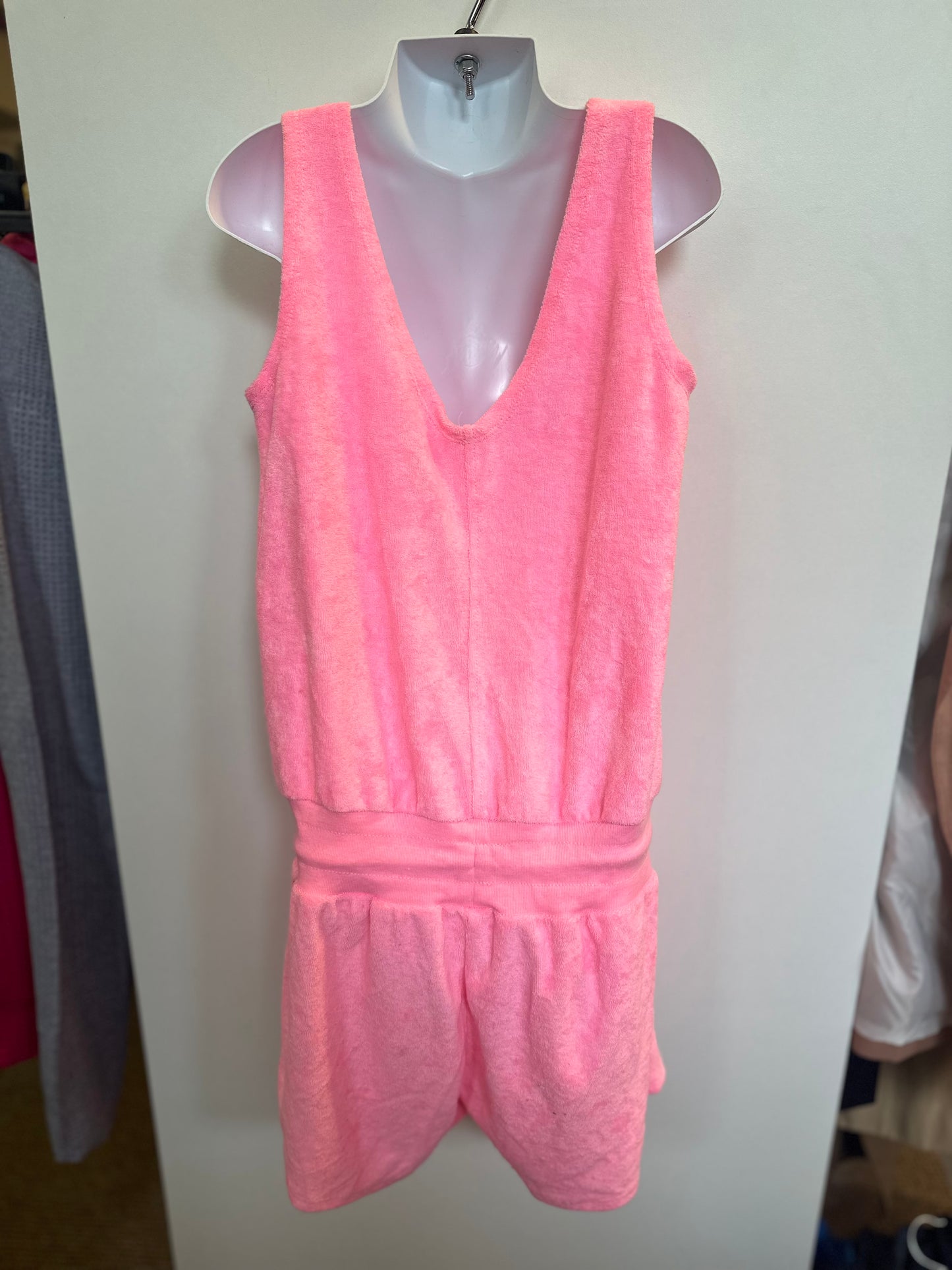 Dunnes Pink Frotee Romper Age 10-11