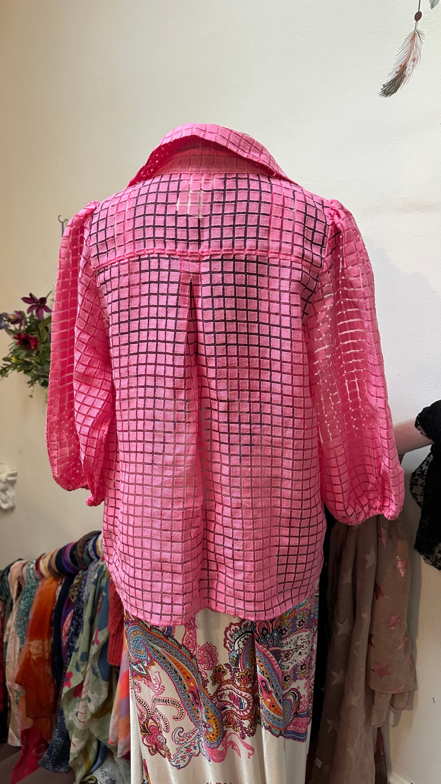 Savida Pink Oversized Blouse Size