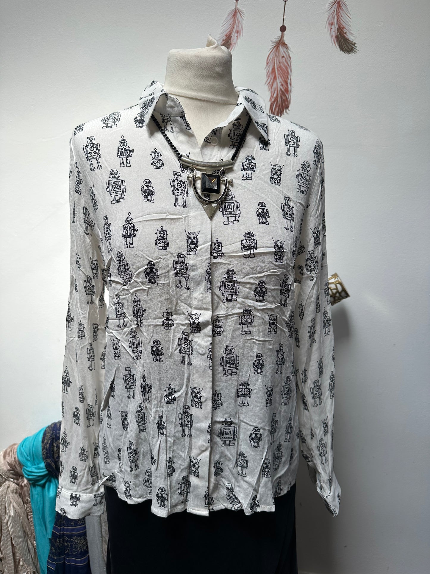 Designer Sugarhill Robot Blouse New with Tags Size 12 RRP €56