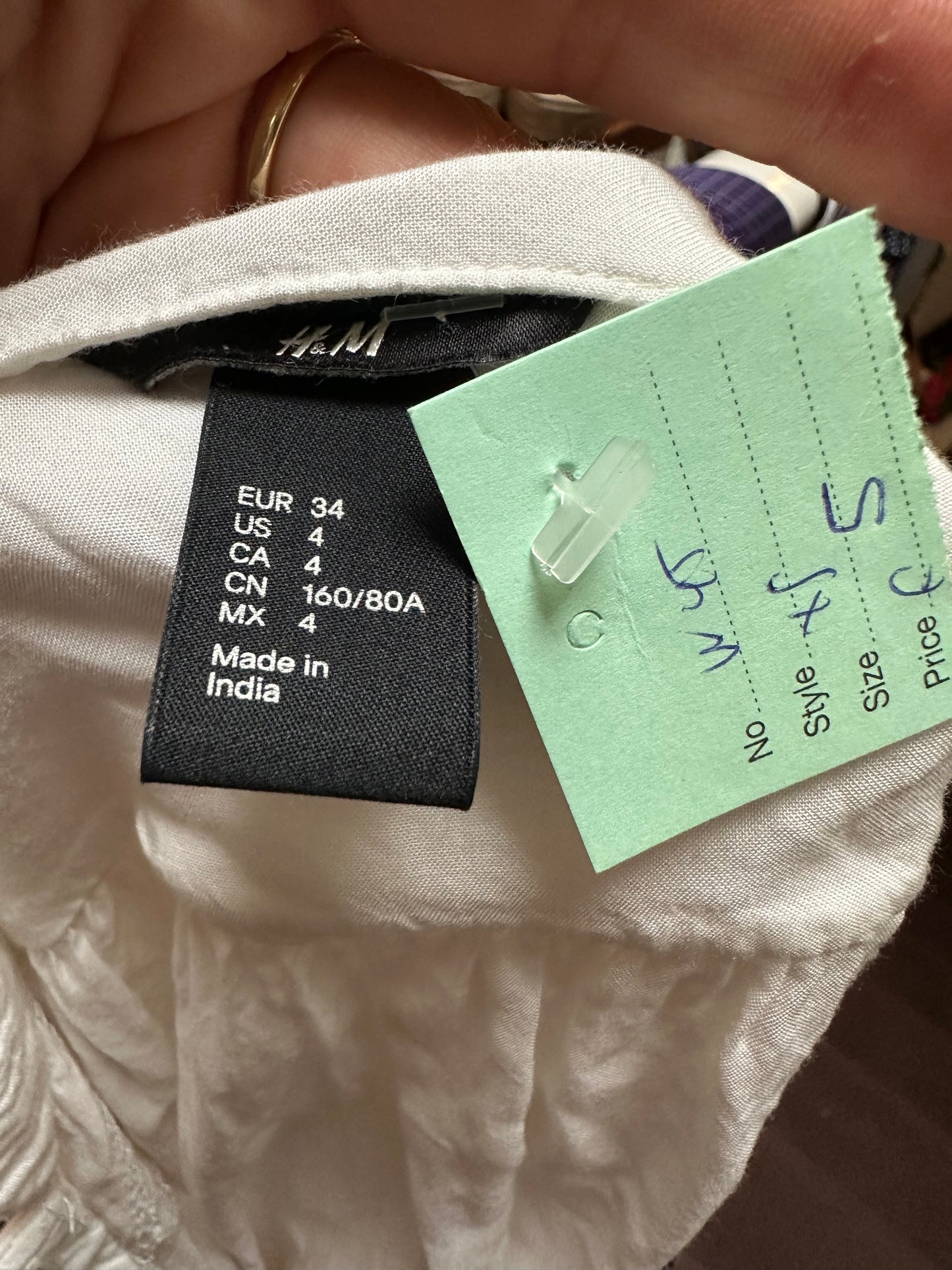 H&M Embroidered Blouse Size XS