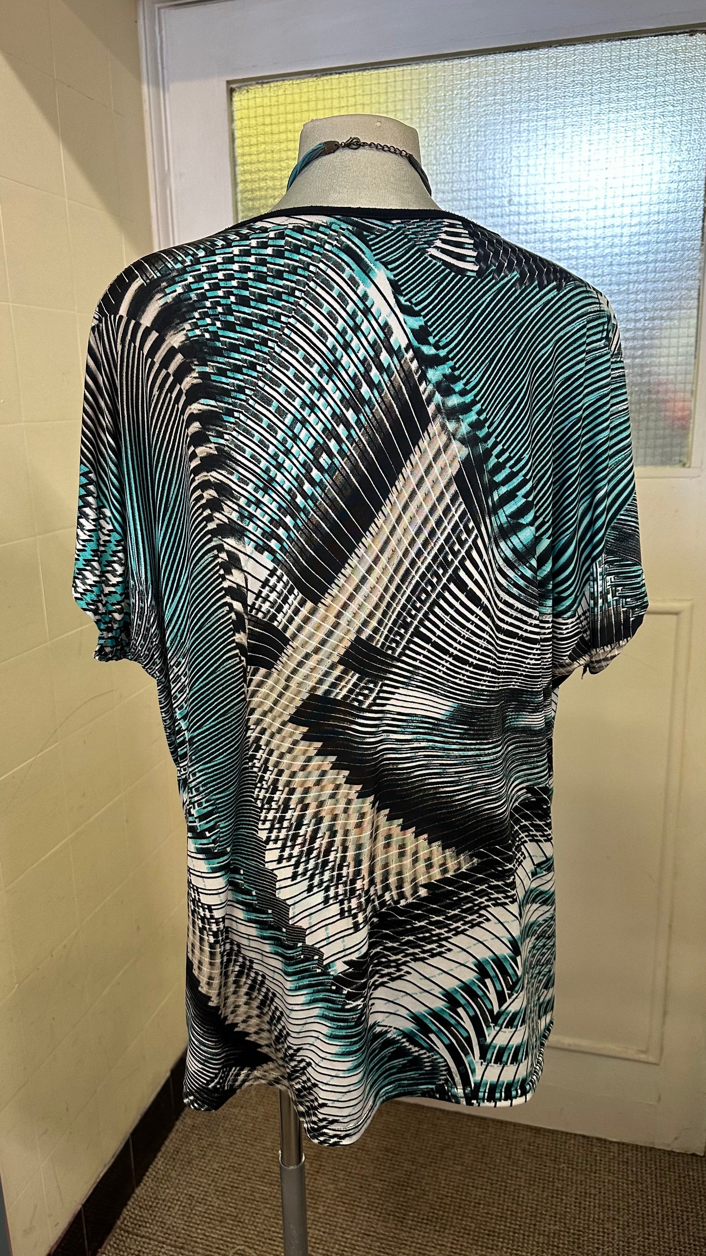 Graphic Print Sparkle Zip Top Best Fit Size L/XL