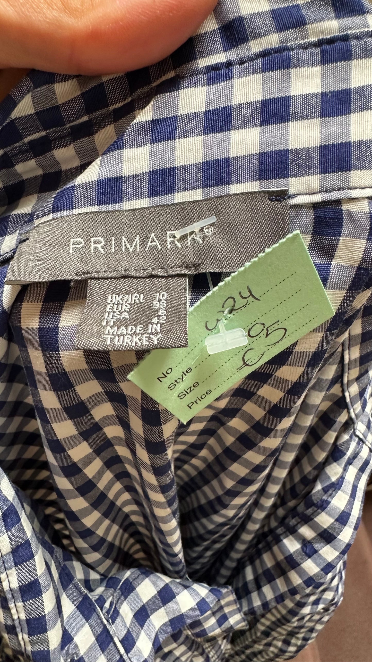 Primark Blue Gingham Dress Size 10