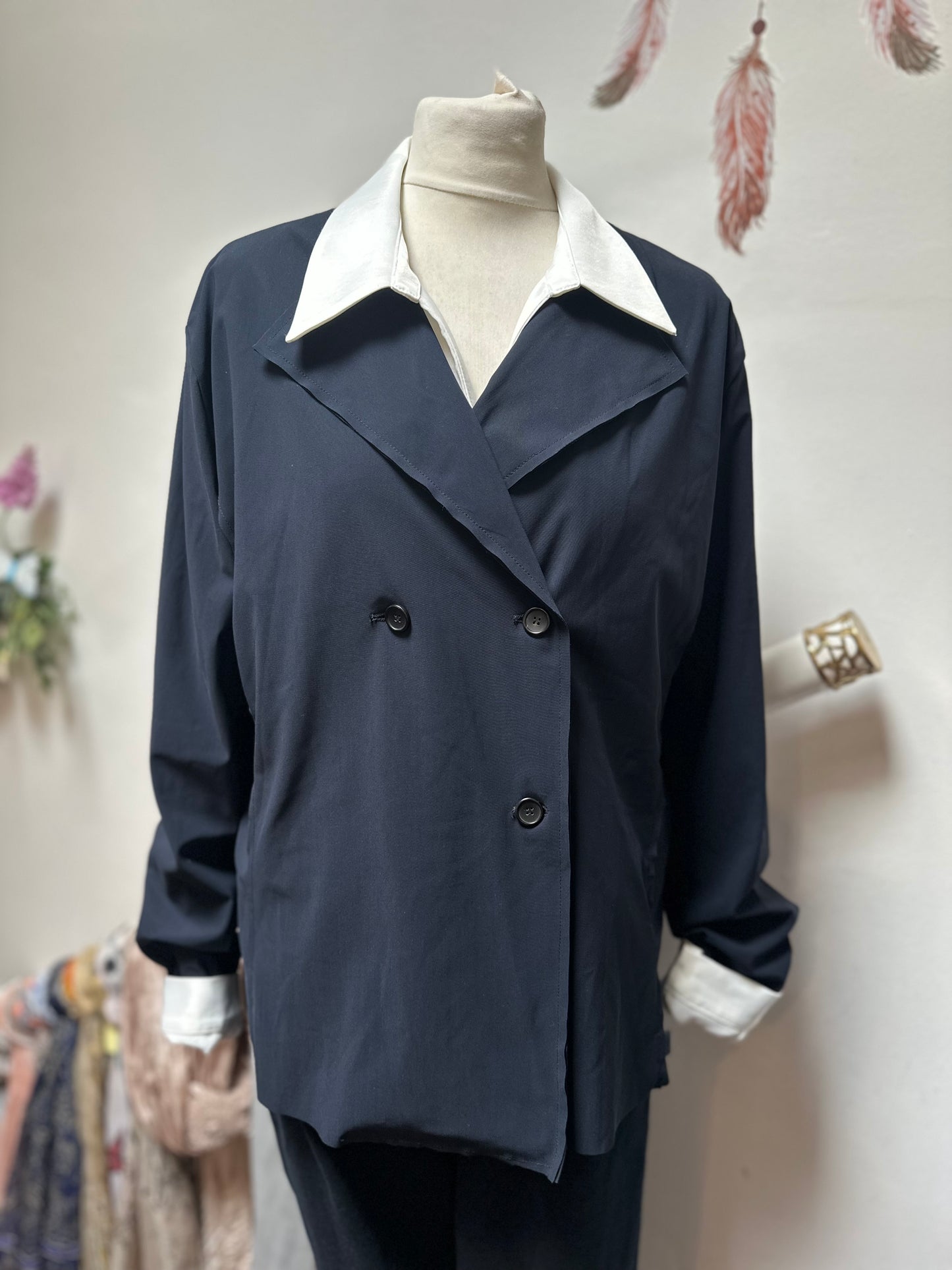Designer Oska Navy Jacket Size 14/16