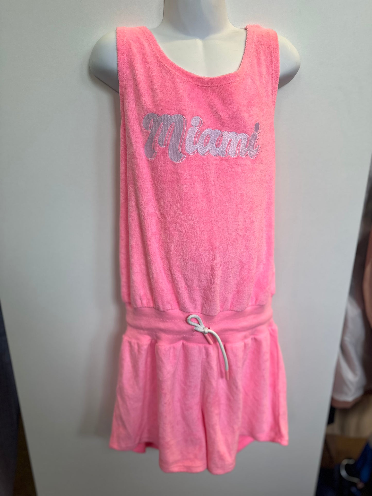 Dunnes Pink Frotee Romper Age 10-11